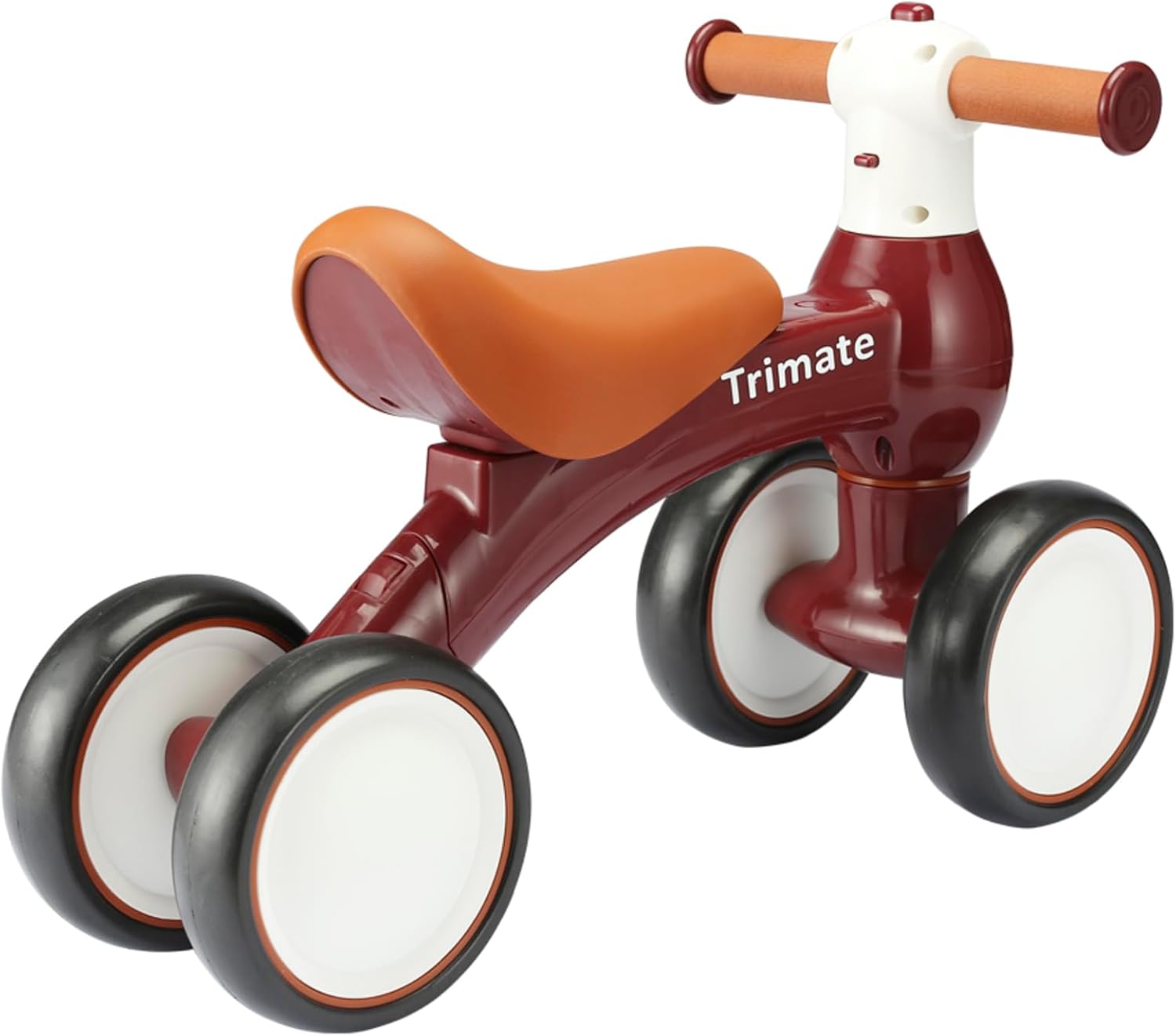 Trimate Bicicleta de equilibrio Baby Walker, rojo vino, juguete perfecto para niños de 1 año, con 4 ruedas, ideal para niños y niñas (12-24 meses)