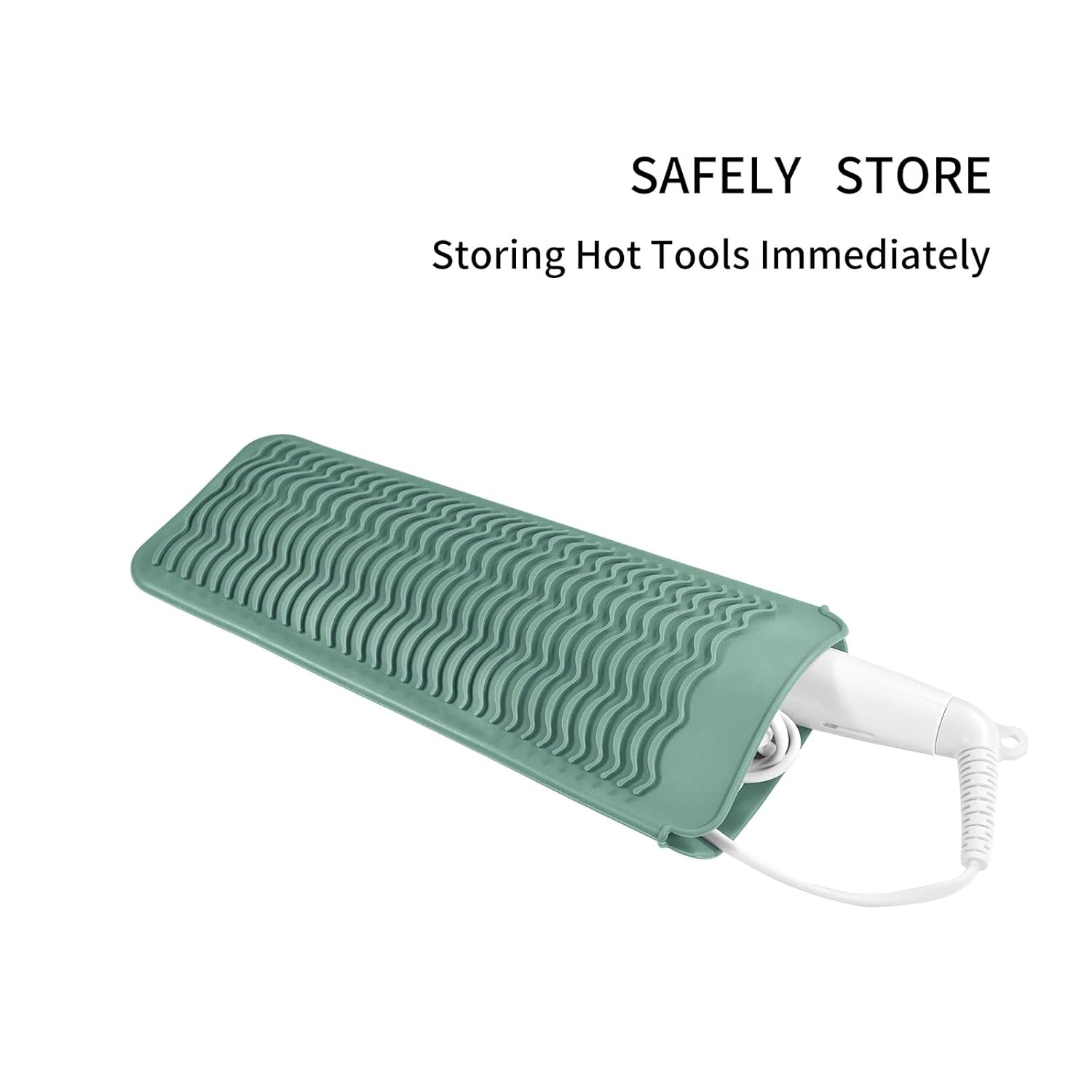 Bolsa de viaje de silicona resistente al calor para alisadora de cabello, plancha para prensar, rizador de pelo, varita rizadora de cabello, plancha