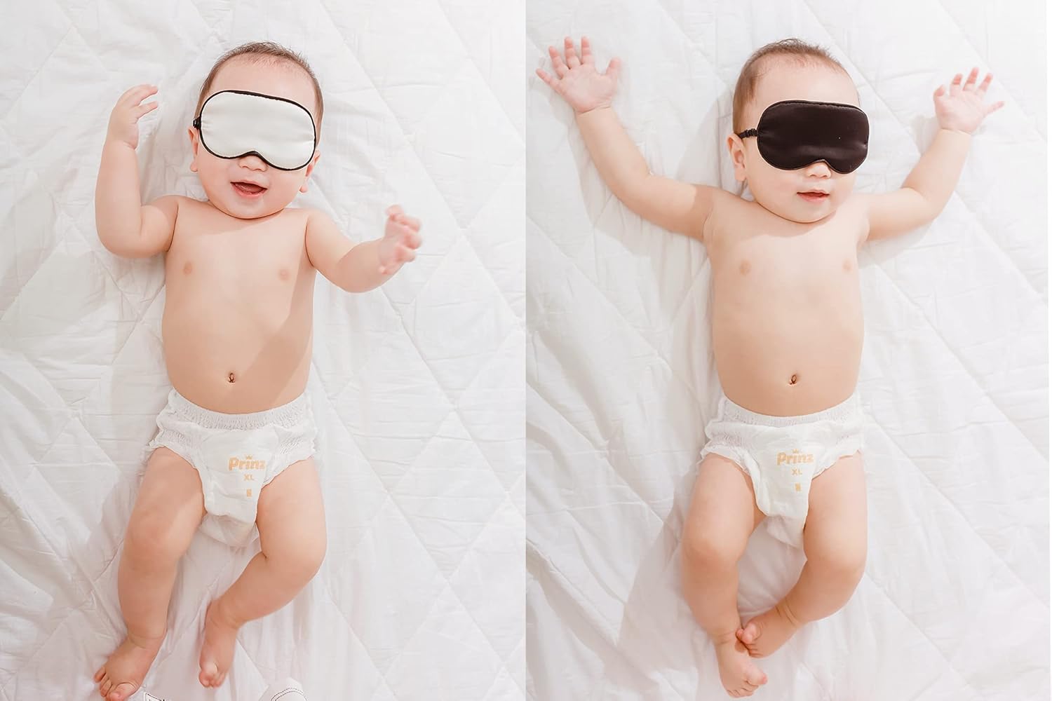 Máscara de dormir de seda de morera con correa ajustable para niños, bonita máscara de ojos para dormir para recién nacidos, paquete de 2 unidades,