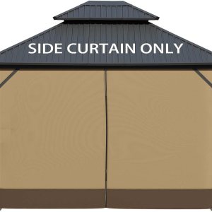 Aoodor Juego de cortinas de gazebo de 10 x 12 pies que protegen las paredes laterales de privacidad, 4 paneles (solo cortina) Aoodor Juego de cortinas de gazebo de 10 x 12 pies que protegen las paredes laterales de privacidad, 4 paneles (solo cortina)