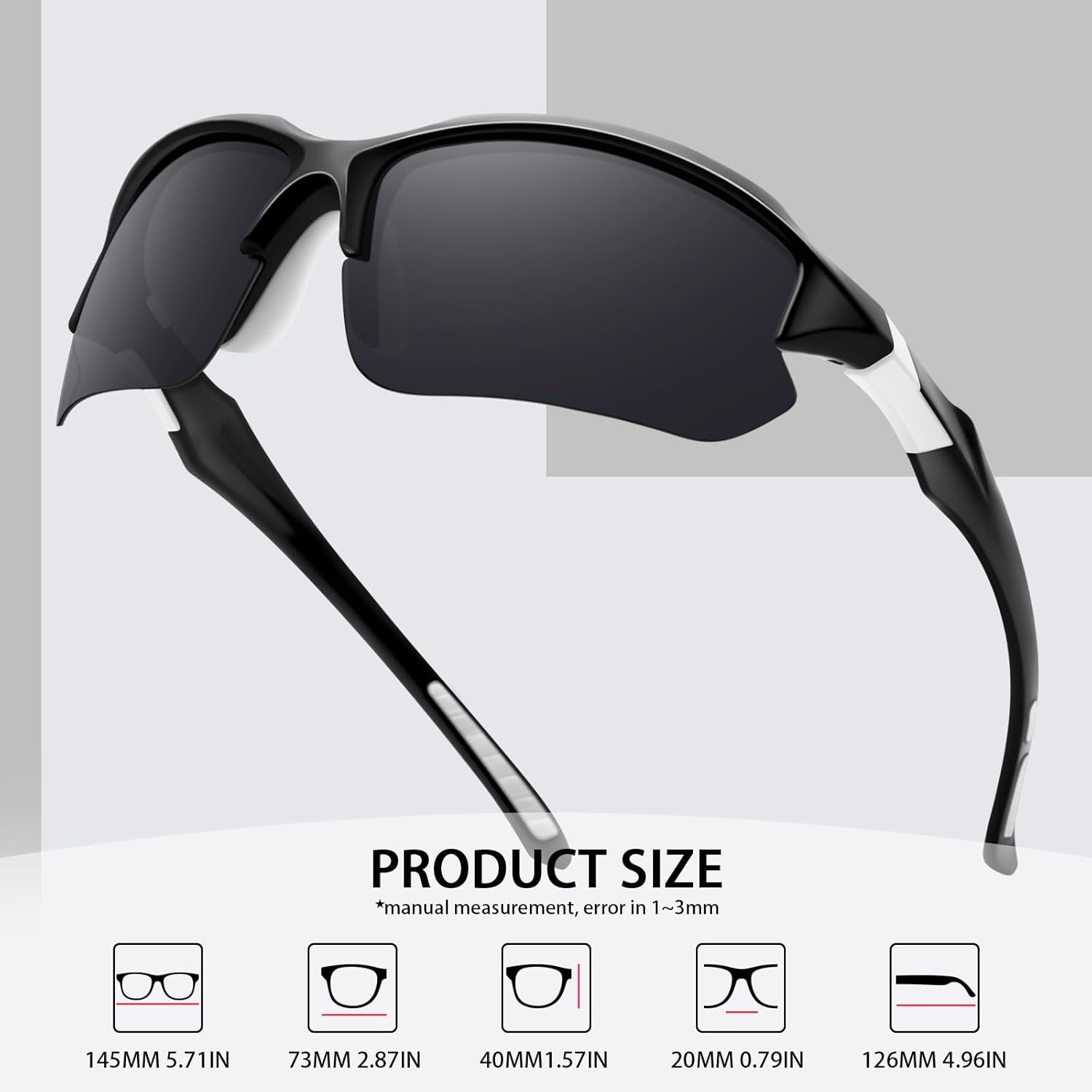 Gafas de sol polarizadas deportivas para hombres, ciclismo, correr, pesca, protección UV, gafas de sol ligeras de medio marco