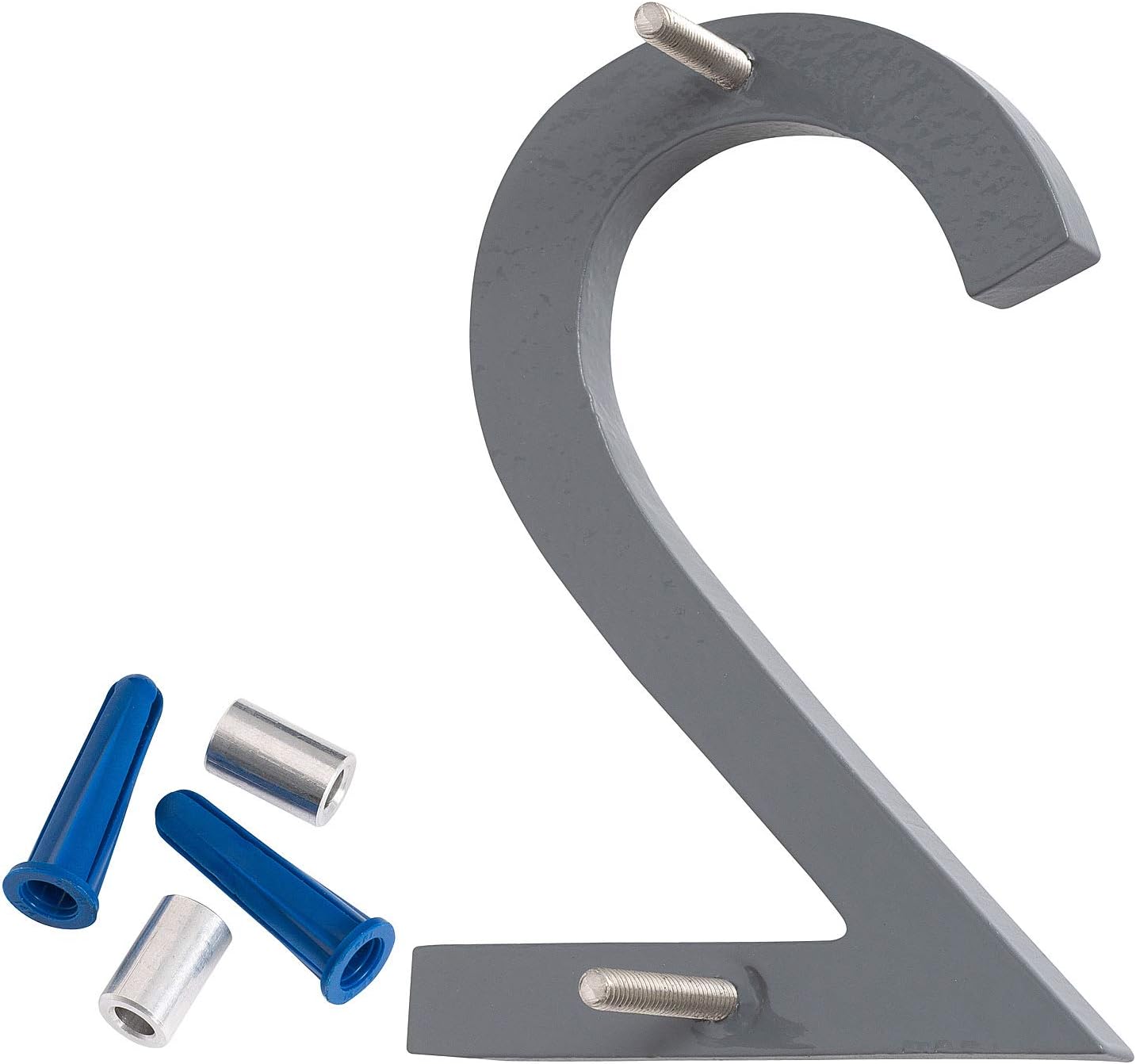 Montague Metal Products MHN-04-F-GY2-2 Números de casa de dirección flotantes modernos de aluminio cepillado sólido, 4 pulgadas, níquel satinado con