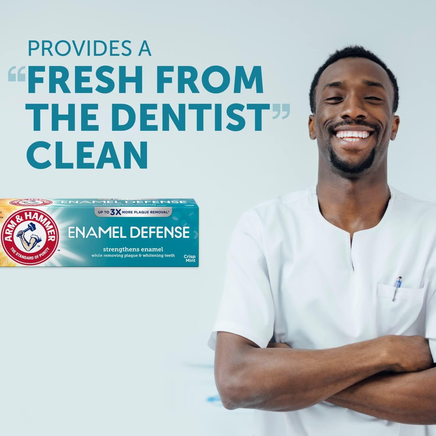 ARM & HAMMER Pasta de dientes esmaltada, menta crujiente, 4.3 onzas (paquete de 7)