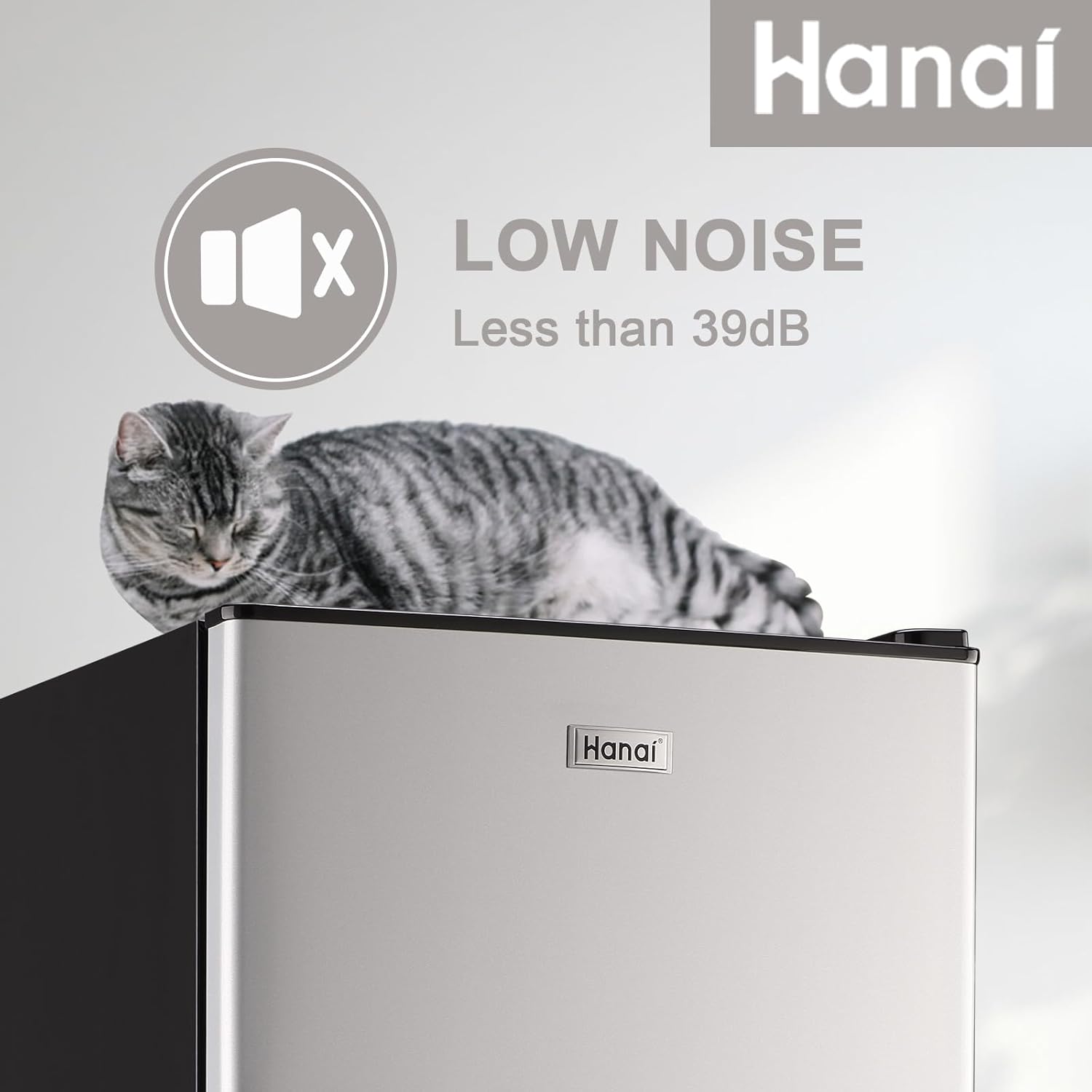 WANAI Refrigerador compacto de 3.5 pies cúbicos con congelador, refrigerador pequeño con 7 modos de temperatura, ahorro de energía, bajo ruido para