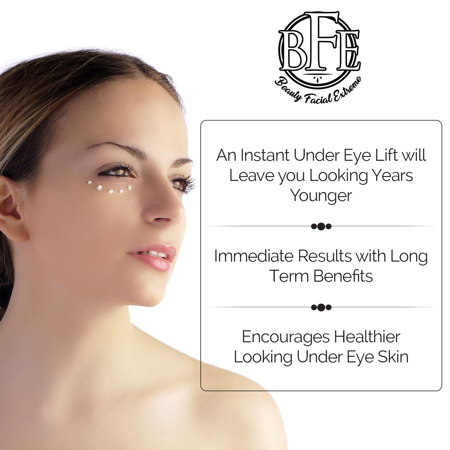 Crema instantánea para ojos sin edad – Reduce la hinchazón debajo de los ojos. Tecnología de elevación para tensar y reafirmar la piel flácida