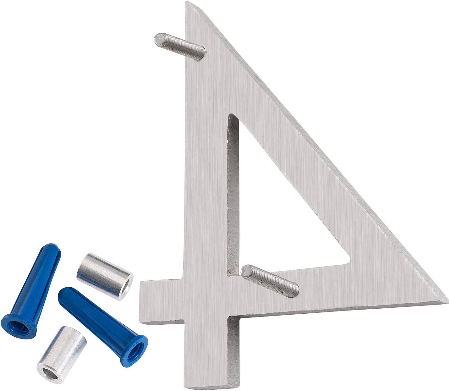 Montague Metal Products MHN-16-F-BA1-4 Números de casa de dirección flotantes modernos y sólidos, 16 pulgadas, aluminio cepillado pulido