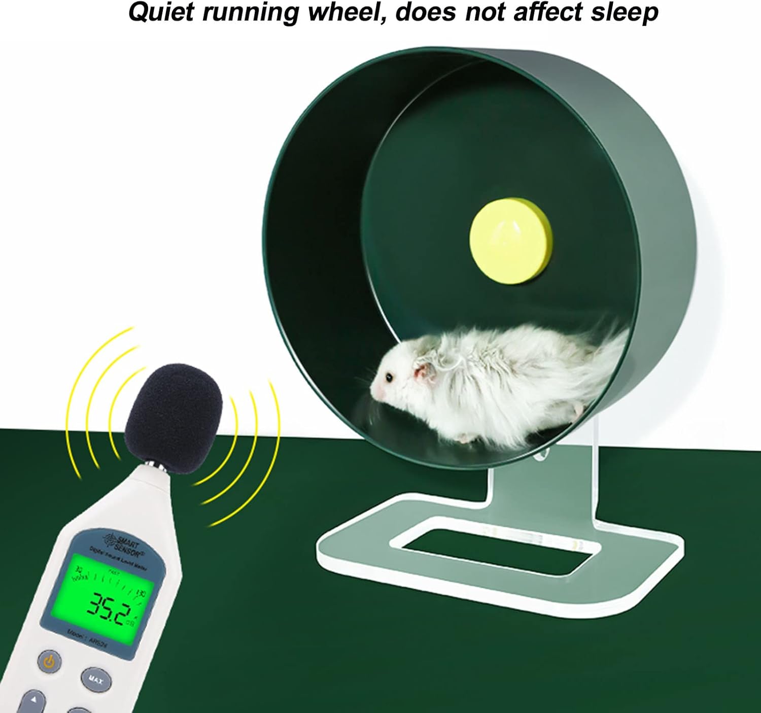 Silent Hamster – Ruedas de ejercicio para hámster, rueda silenciosa, rueda de ejercicio para animales pequeños con soporte ajustable, para jerbos de