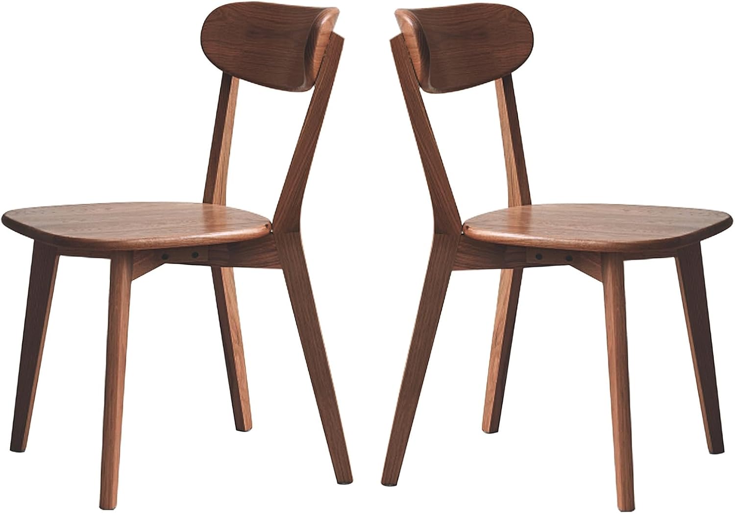 Sillas de comedor, silla de comedor 100% de madera de roble maciza con diseño moderno de mediados de siglo, sillas de respaldo, sillas de cocina,