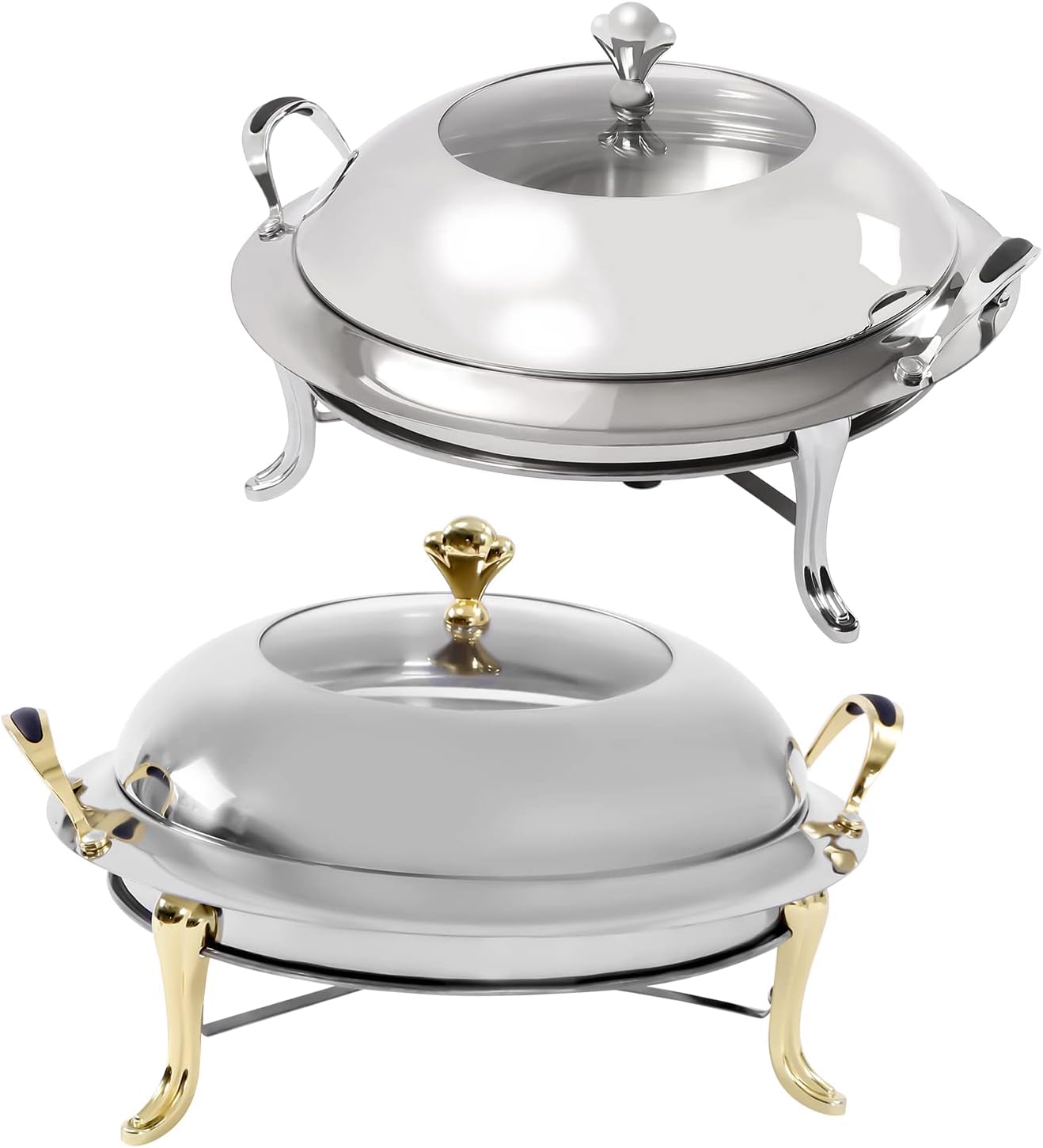 Catering – Juego de platos de acero inoxidable con tapa y rozaduras, 3.17 cuartos de galón, para bufé, fiesta, cocina, fiesta, comedor, bufé
