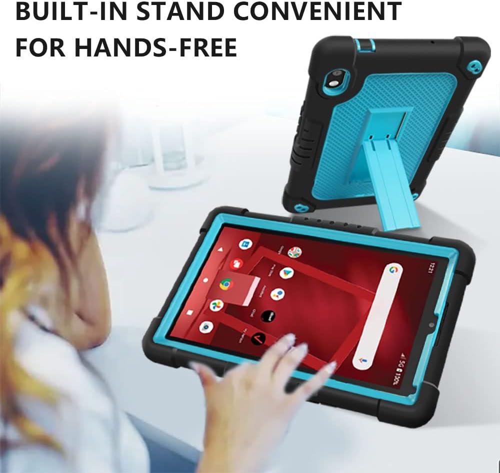 Funda para Orbic Tab 8 pulgadas resistente con correa para el hombro Kickstand suave silicona dura trasera híbrida cubierta protectora para 8 “Orbic