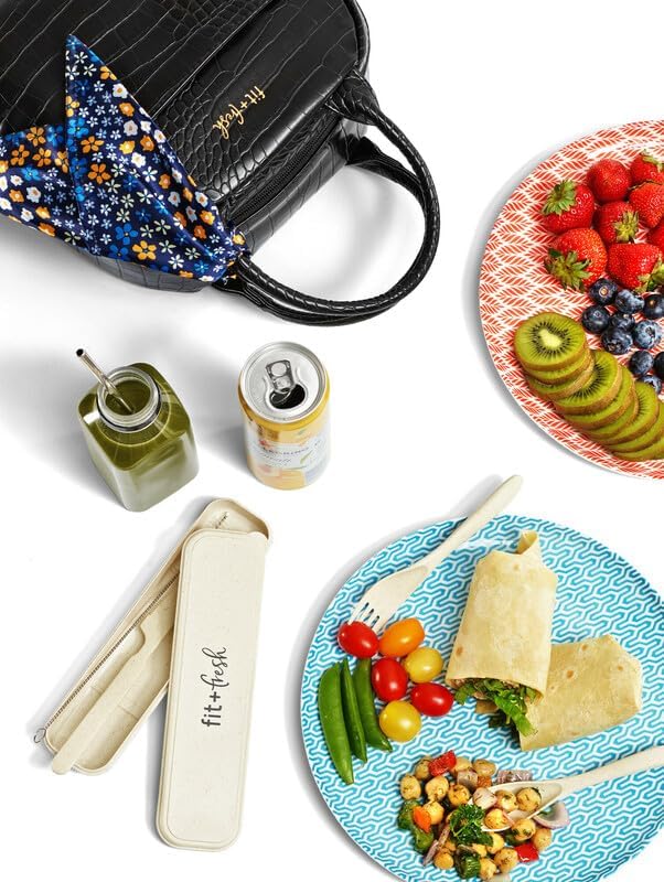 Fit & Fresh Bolsa de almuerzo para mujer, bolsa de almuerzo aislada para mujer, para el trabajo, a prueba de fugas y resistente a las manchas,