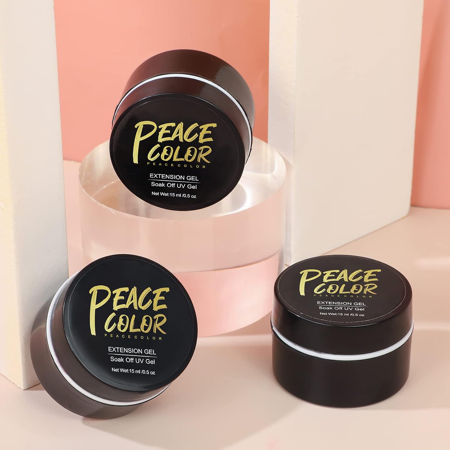 Peacecolor – Juego de 3 esmaltes de uñas de gel duro para crear uñas de gel para todas las estaciones y vacaciones, para mujeres y niñas