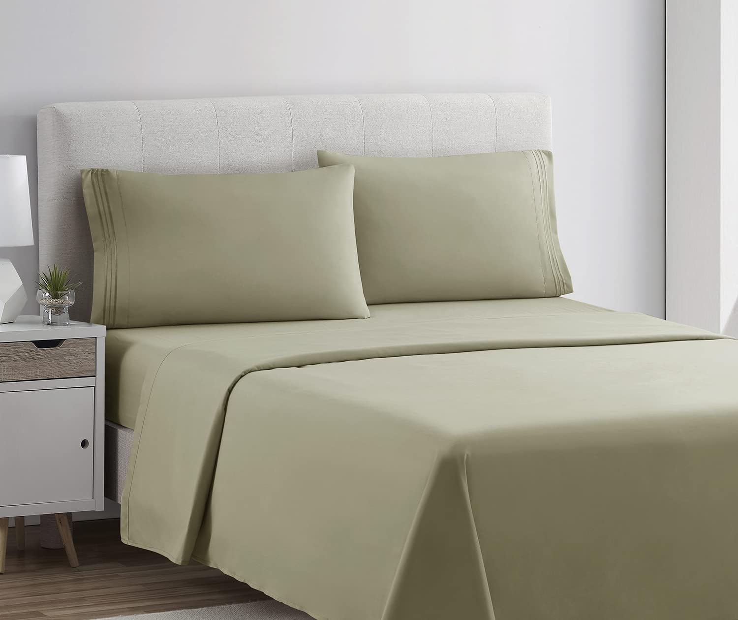 Clara Clark – Juego de sábanas de la serie 1800 Premier, 4 piezas, juego de cama, sábanas con mucha caída, resiste arrugas, la decoloración y las