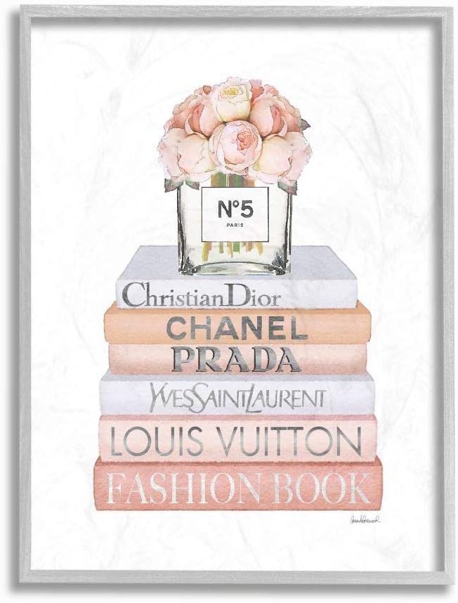 Stupell Industries Delicadas rosas rosadas y arte icónico para pared, estilo de moda, 11 x 14, color blanco