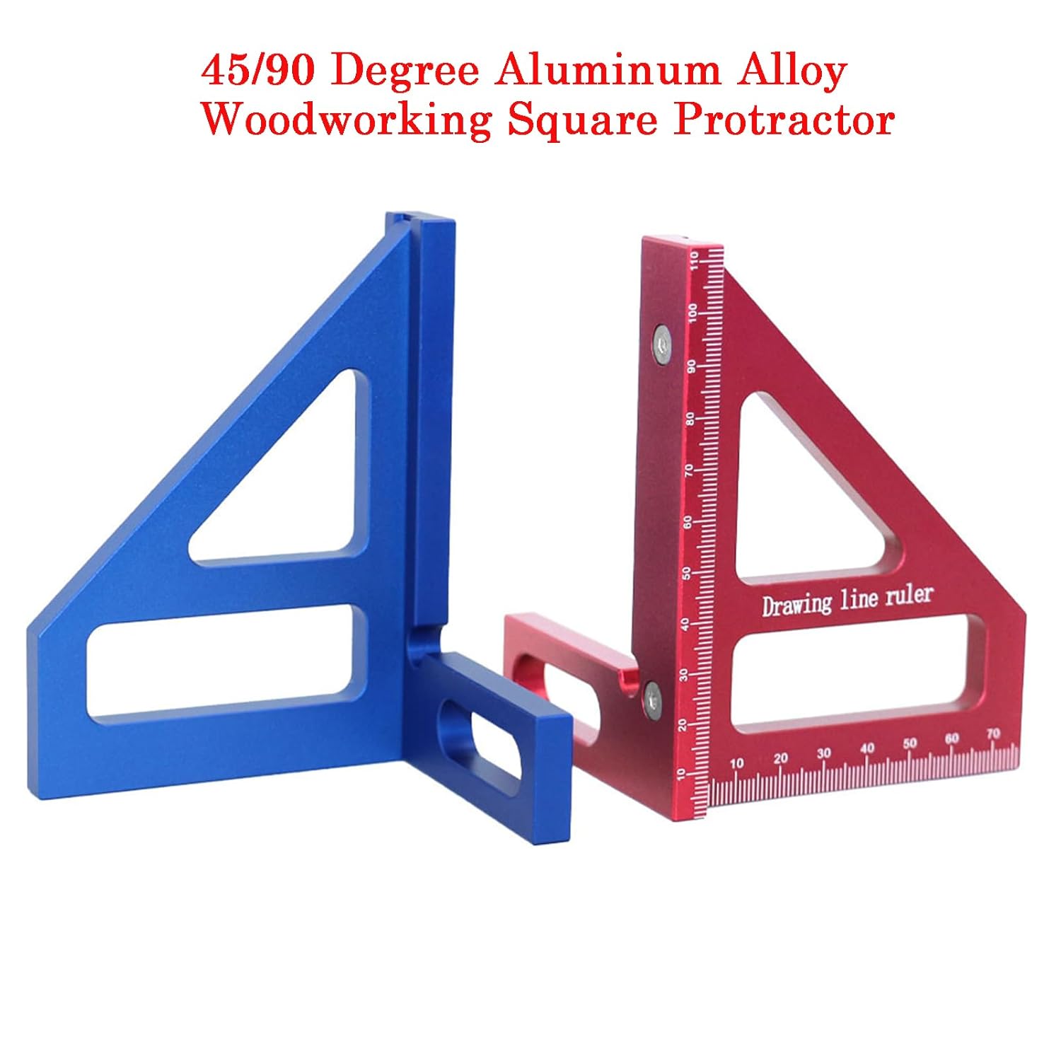 Regla de medición de ángulo múltiple, transportador cuadrado de carpintería de aleación de aluminio de 4590 grados, regla triangular para