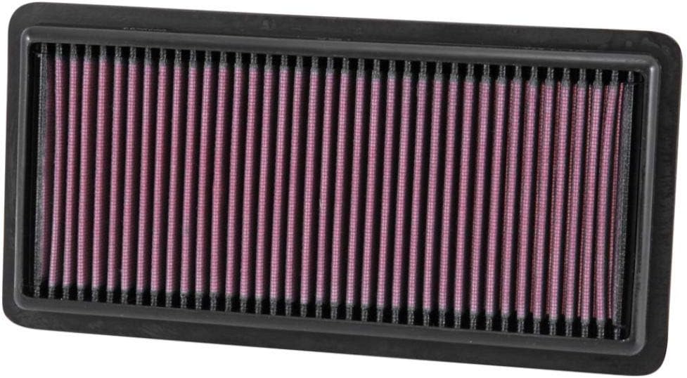 K&N Filtro de aire del motor reutilizable, limpia cada 75,000 millas, lavable, Premium, Filtro de aire de repuesto para automóvil Compatible con
