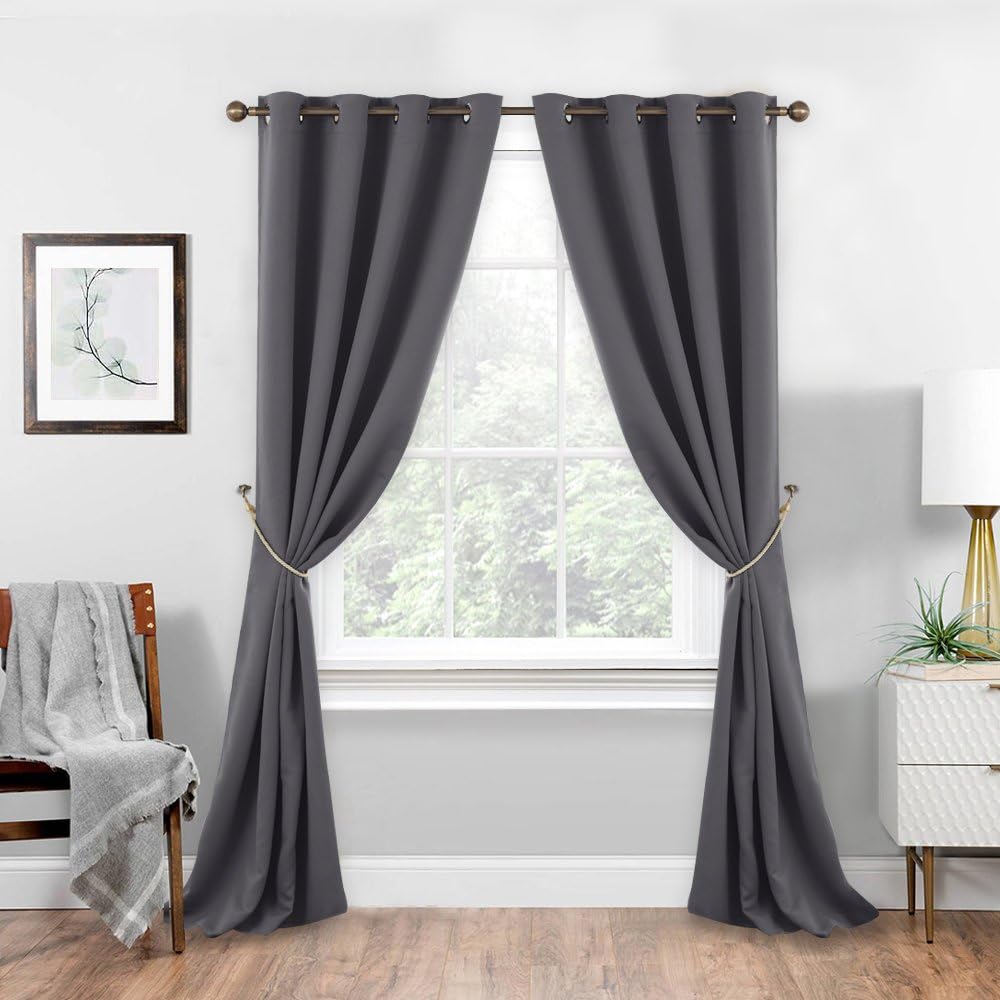 NICETOWN Sujetadores de algodón para cortinas  Cortinas para interiores y exteriores, tejer a mano, cuerdas para cortinas de ventana (oro satinado,
