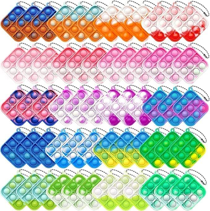 Mini juguete para ansiedad con burbujas para presionar, llavero de burbujas para presionar, llavero para aliviar la ansiedad y el estrés Pop Fidget