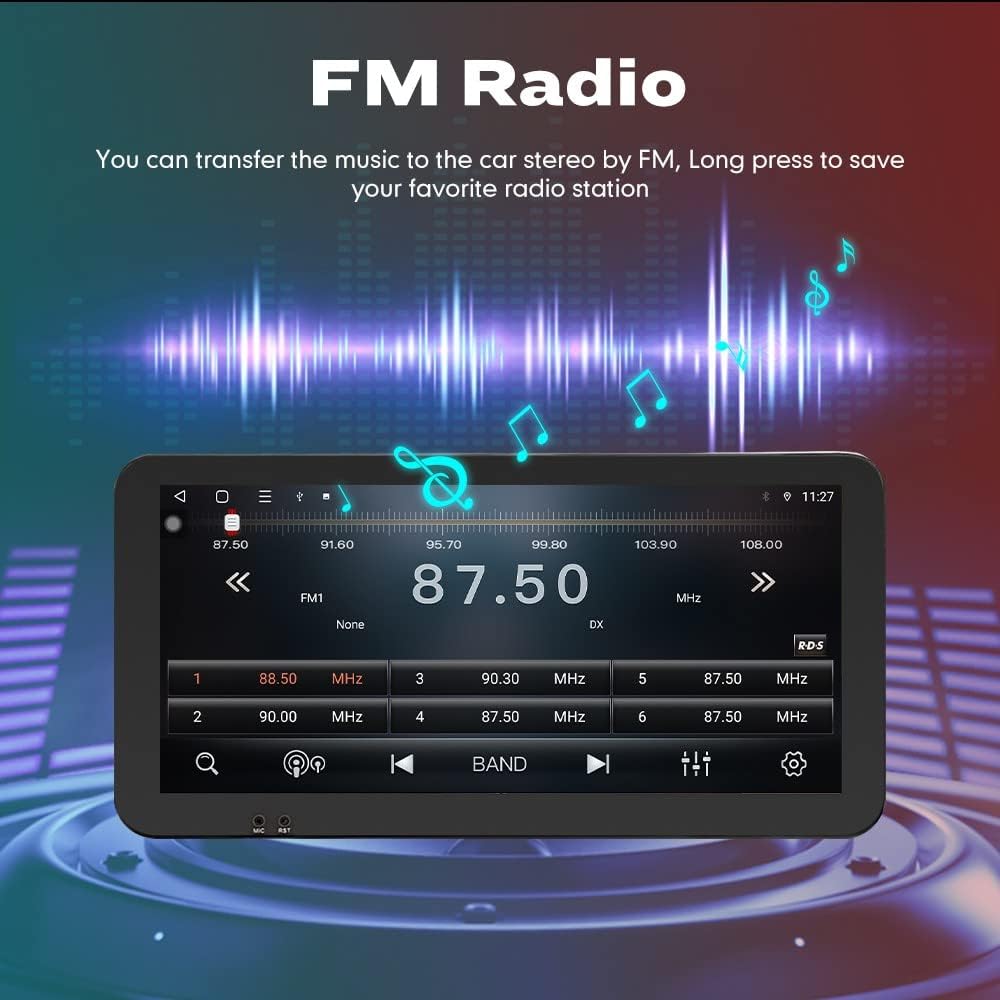 Kunfine CarPlay Android Navegación automática estéreo GPS Radio Cámara inversa Pantalla de cámara 10.33″ QLED Pantalla táctil Headunit Tablet Media