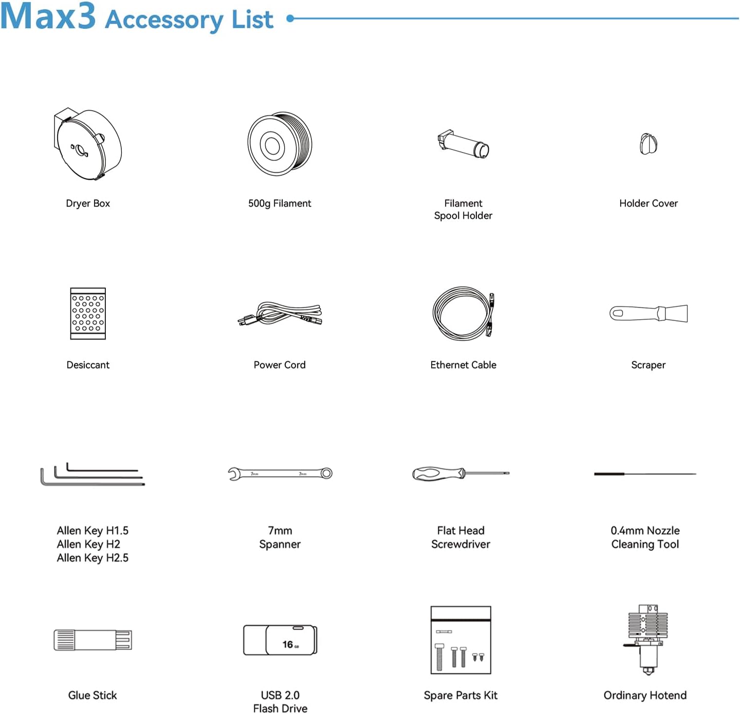 Impresora 3D QIDI MAX3, impresoras 3D de gran tamaño de alta velocidad, impresión rápida de 23.622 ins, nivelación totalmente automática, calor de