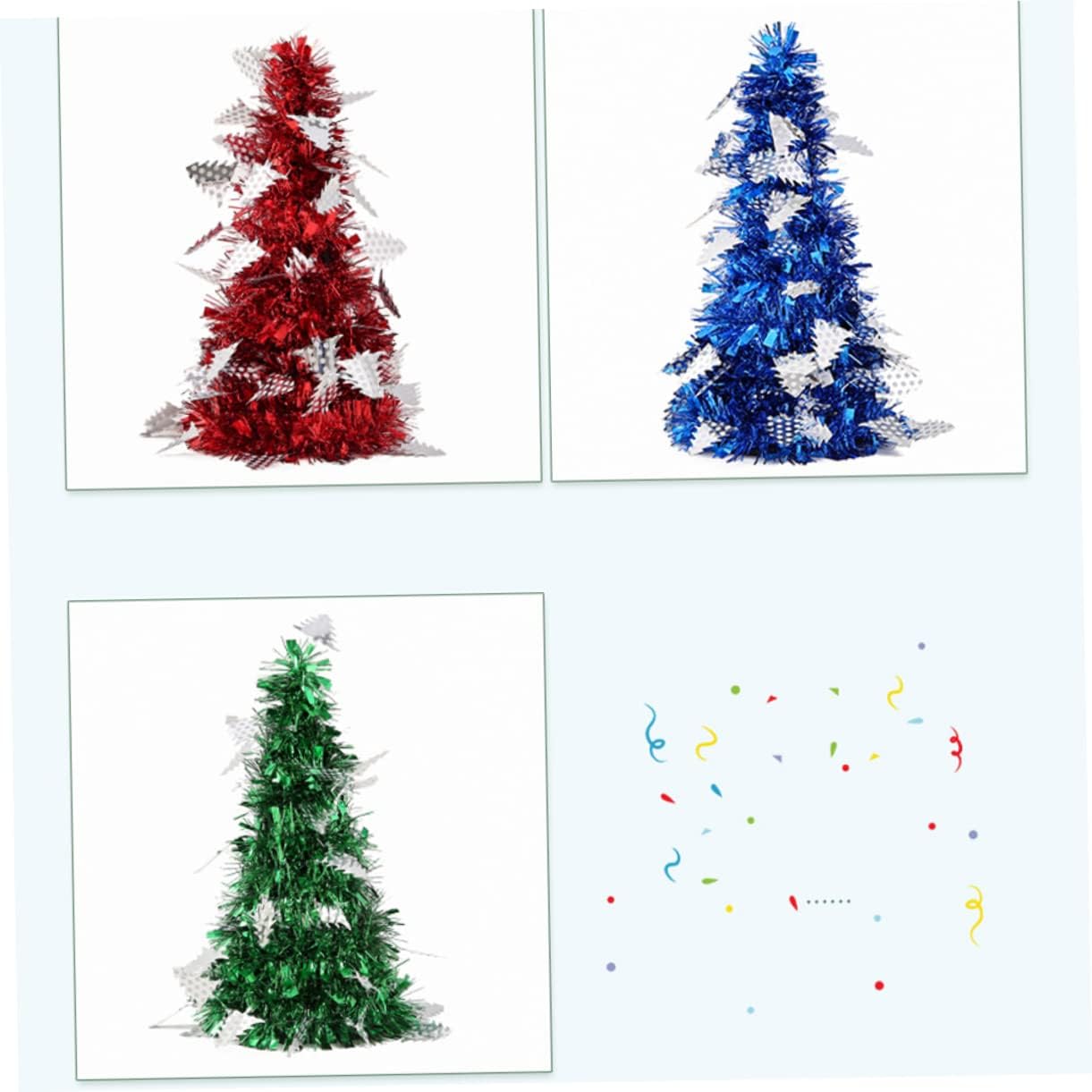 Árbol de Navidad metálico, 5 piezas, árbol de cedro artificial, centros de mesa, árboles de sisal, árbol de Navidad en miniatura, escritorio,