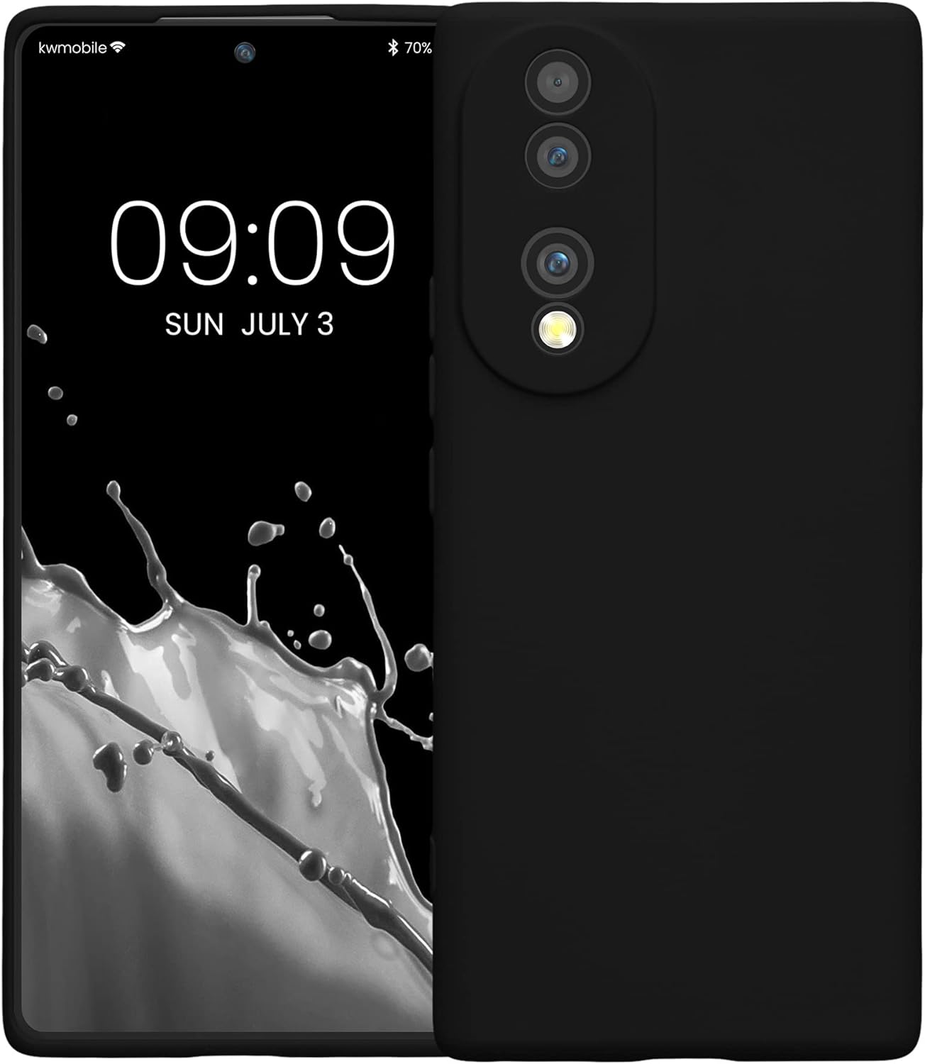 kwmobile Funda compatible con Honor 70 (5G) – Funda protectora delgada de TPU con acabado mate suave – negro mate
