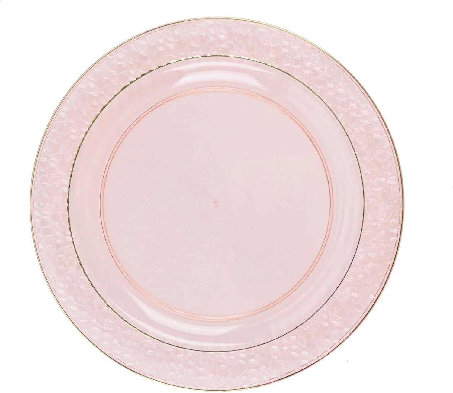 Efavormart – Platos de postre o aperitivo de plástico de 7.5 pulgadas con borde dorado y diseño martillado de 7.5 pulgadas