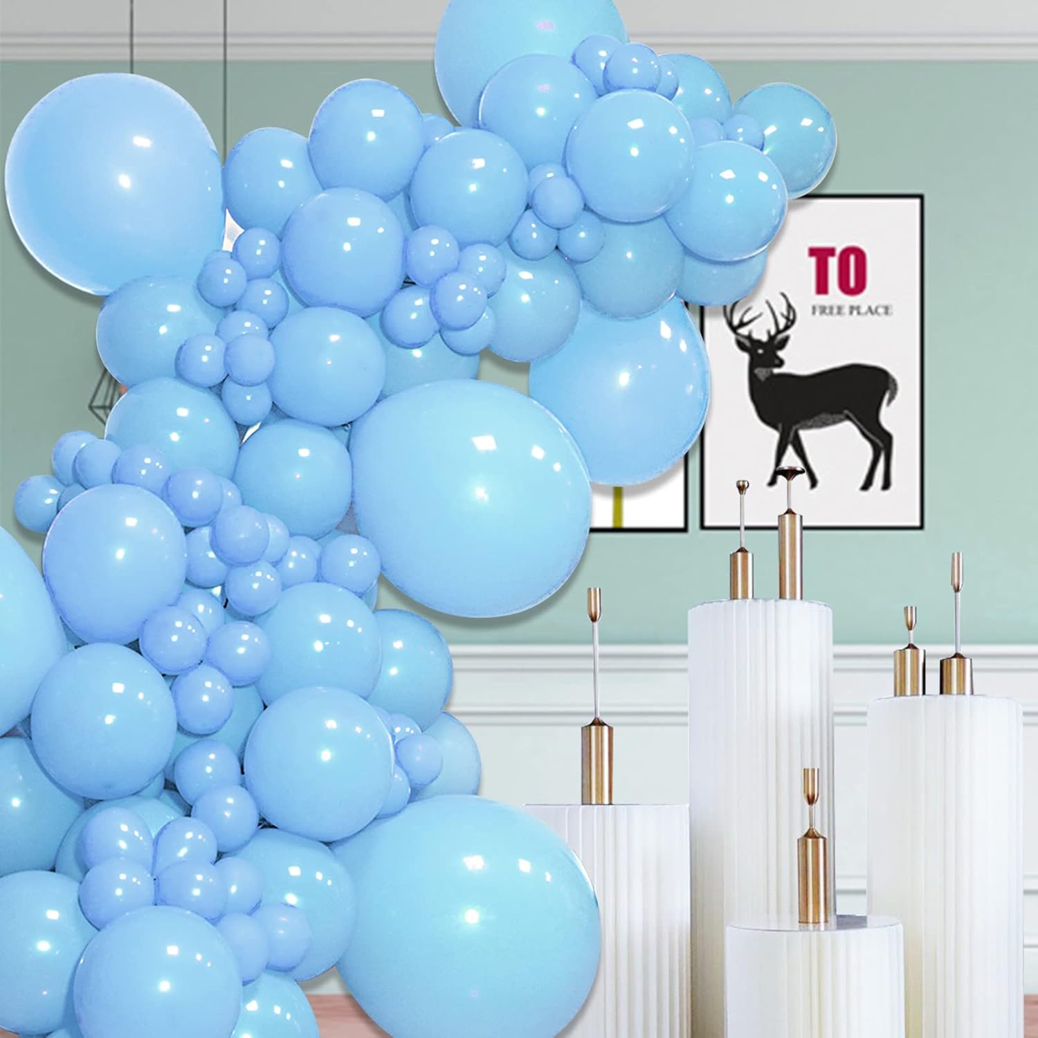 Kit de guirnalda de globos azules, arco de globos de látex de diferentes tamaños, para cumpleaños, bodas, baby shower, fiestas, decoración pastel