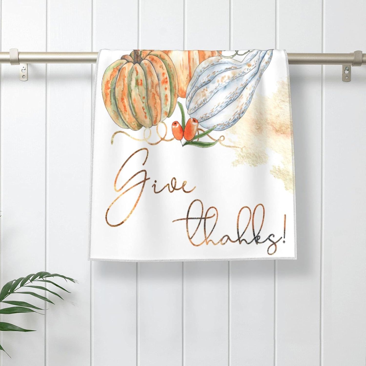 Toalla de mano con diseño de calabaza, casa de campo, Acción de Gracias, toalla de baño, 27.5 x 15.7 pulgadas, microfibra de secado rápido, suave,