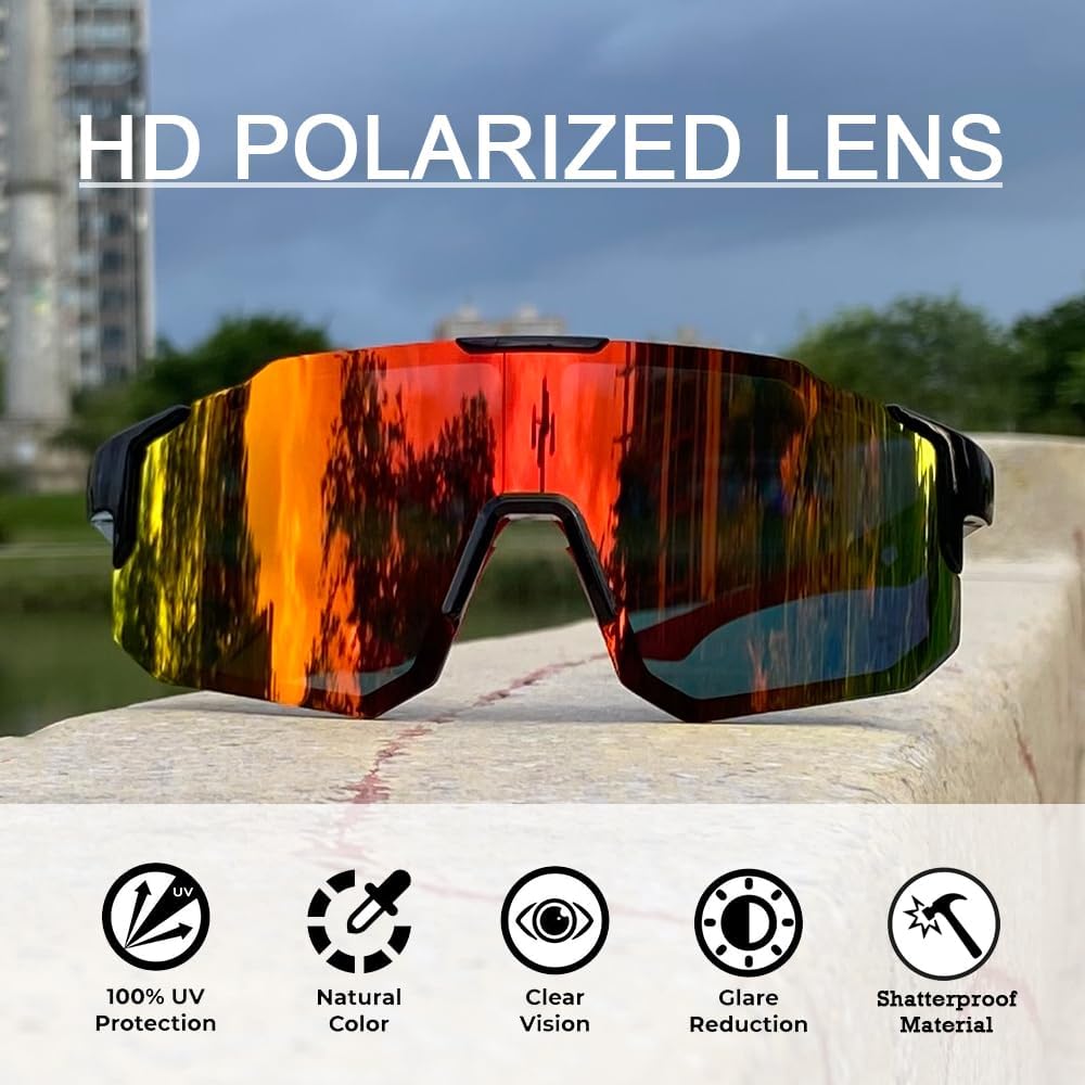 Gafas de sol deportivas polarizadas para conducción al aire libre, ciclismo, pesca, gafas de sol 100% con protección UV