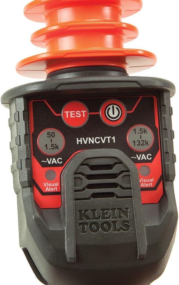 Klein Tools HVNCVT-1 Probador de alto voltaje sin contacto de doble rango, doble rango, indicadores audiovisuales, resistente al agua, con estuche y