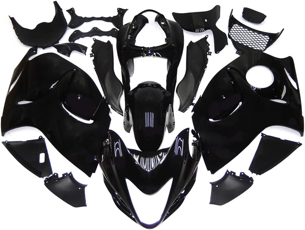 WYNMOTO Kit de carenado de plástico ABS negro brillante para Suzuki 2008-2020 Hayabusa GSXR1300 Carenados de motocicleta GSX-R1300 09 10 11 12 13 14