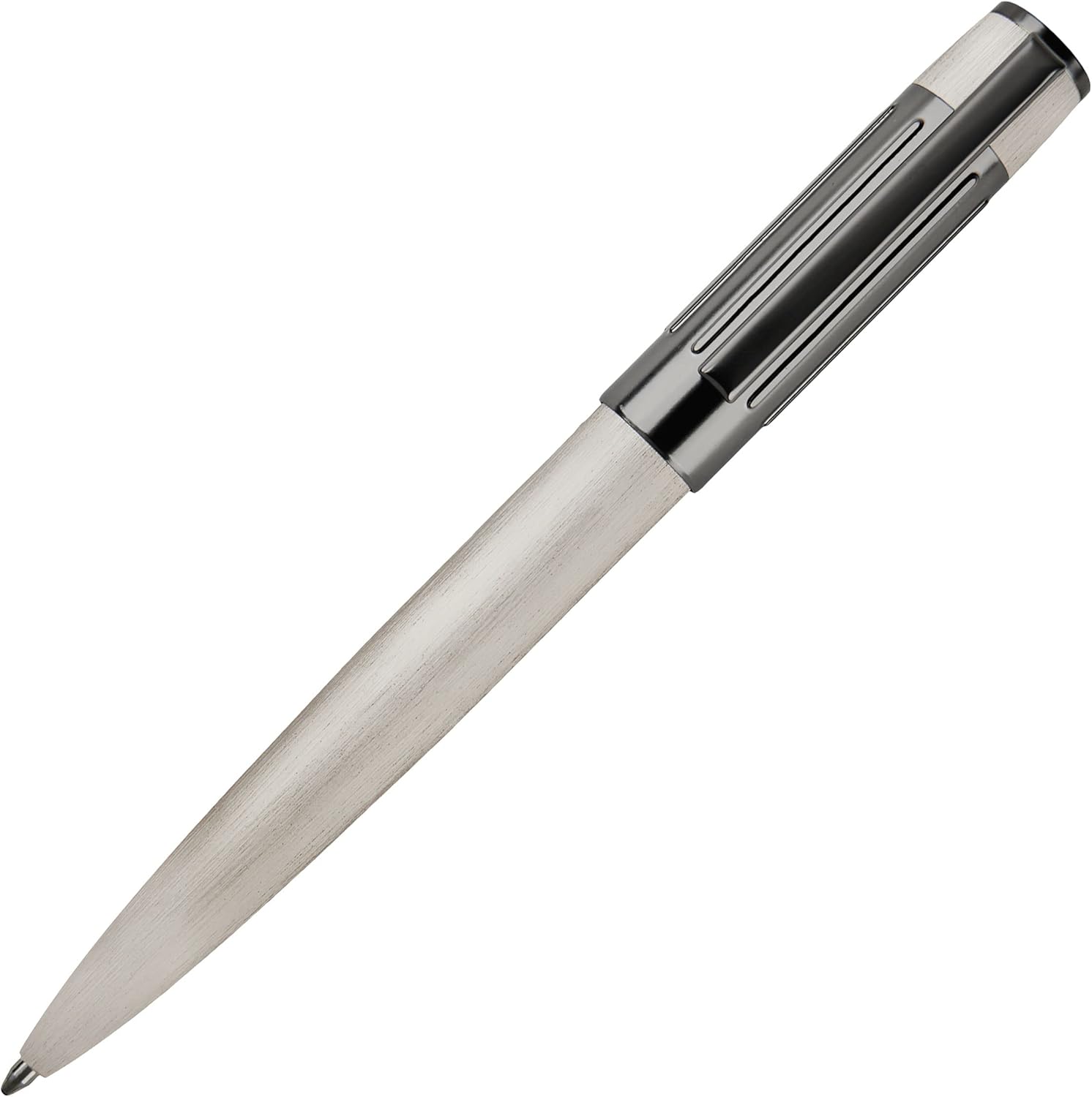 Hugo Boss Costillas de engranaje de bolígrafo  Instrumento de escritura para hombres y mujeres  Elegante caja de regalo (cromo)