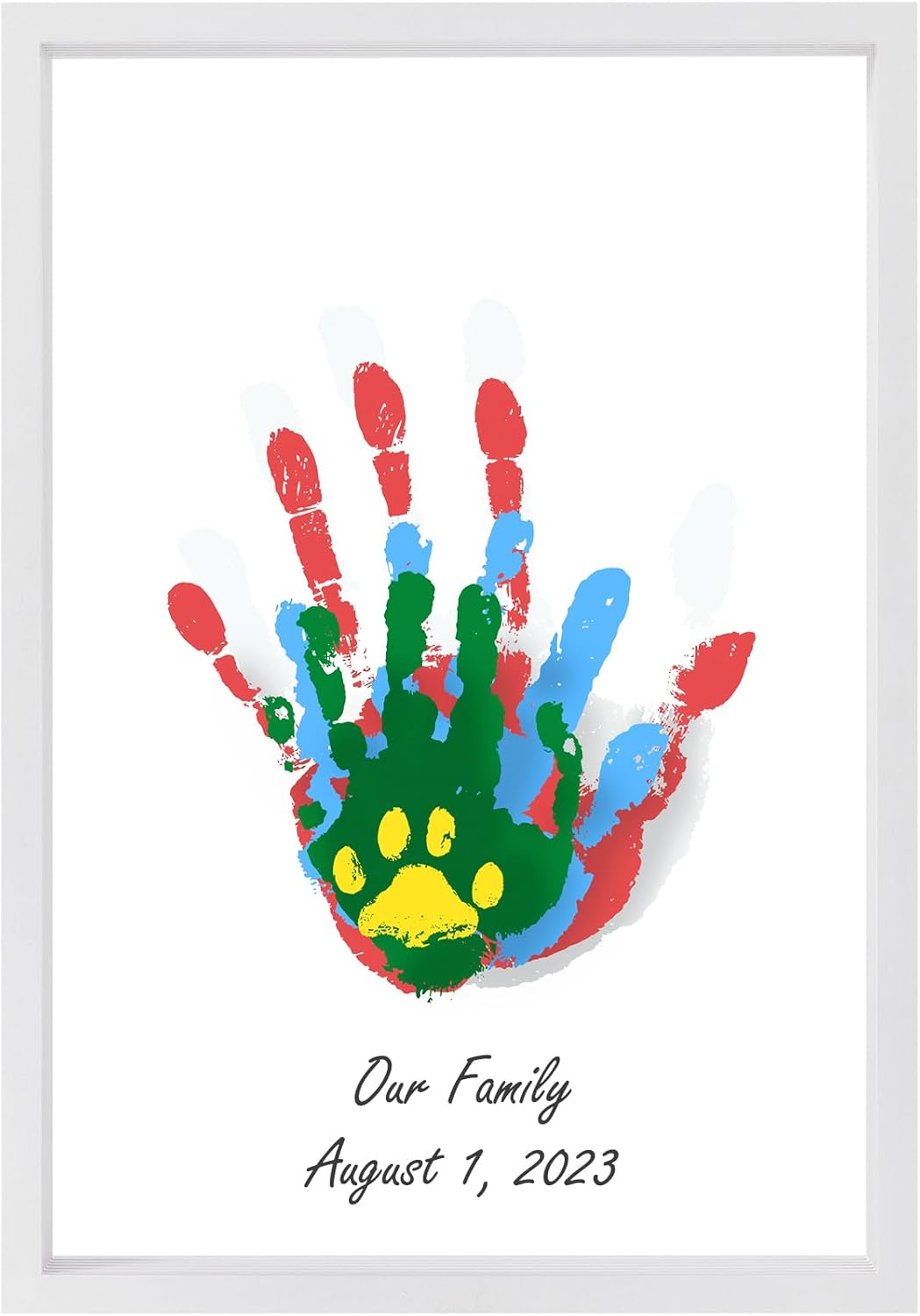 Kit de huellas de manos familiares transparentes  Regalos para nuevos padres, regalos familiares  Marco de madera de recuerdo hecho a mano  5
