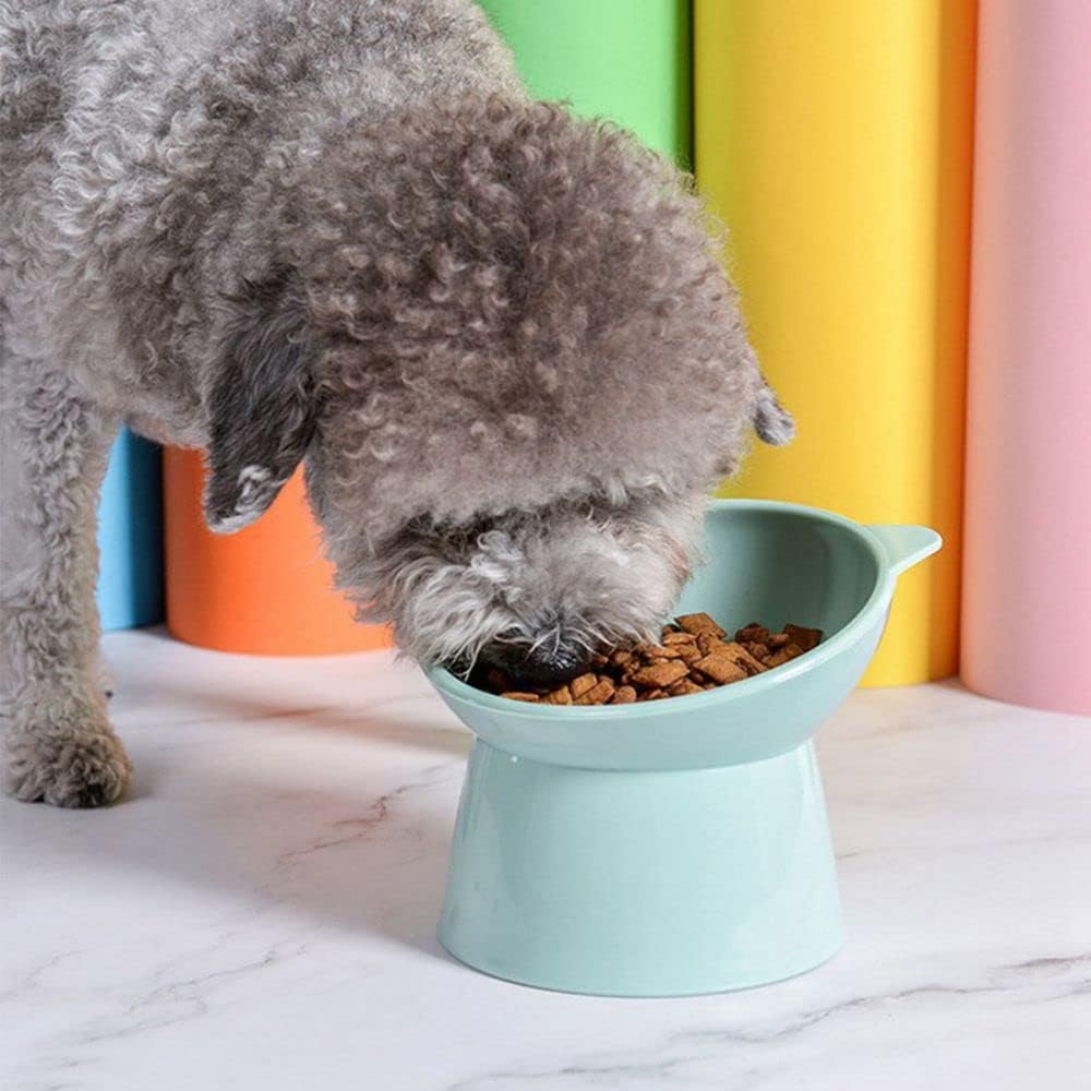 Cuencos de soporte antivuelco para gatos, cuencos de pie para cachorros, cuencos elevados para gatos y perros, tazones elevados para perros (rosa)