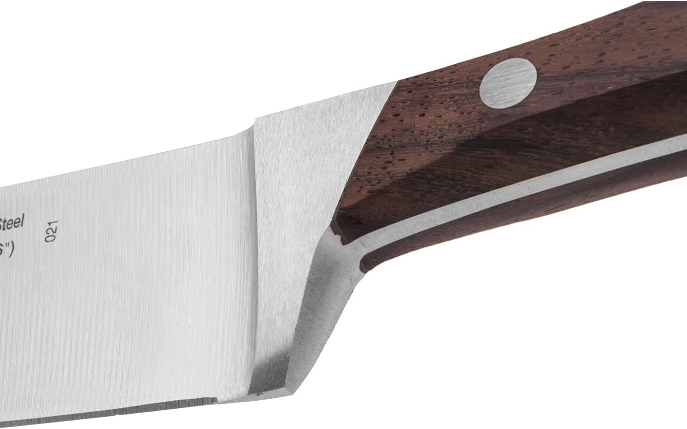 ARCOS Cuchillo de chef forjado de 6 pulgadas. Hoja de acero inoxidable nitrum 6.299 in. Mango ergonómico de polioximetileno. Mango marrón