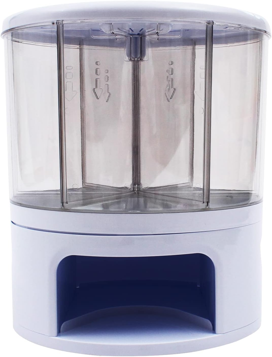 Dispensador de contenedores de almacenamiento de alimentos secos de 6 rejillas, caja de almacenamiento redonda giratoria para encimera, arroz, café,