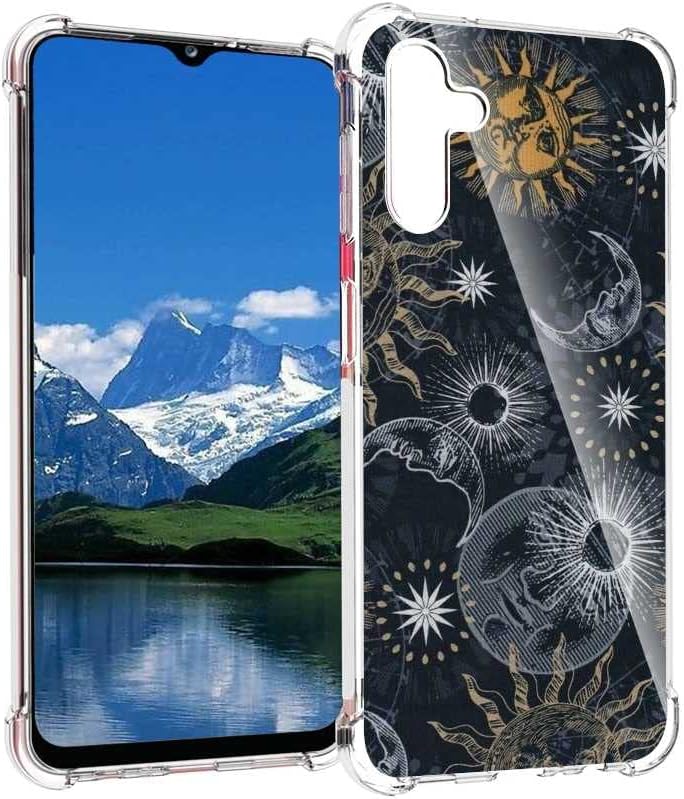 Funda diseñada para Samsung Galaxy A13 5G, diseño de luna mágica celestial y sol, para niñas, mujeres, hombres, niños, TPU suave a la moda