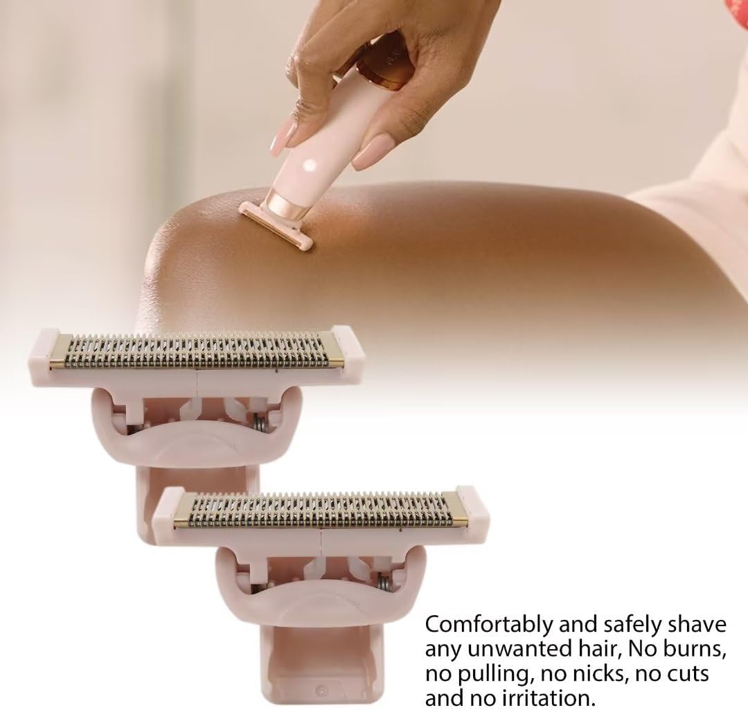 2 cabezales de repuesto para maquinilla de afeitar Flawless Nu Razor, cabezal de repuesto de cuerpo chapado en oro rosa con cubiertas