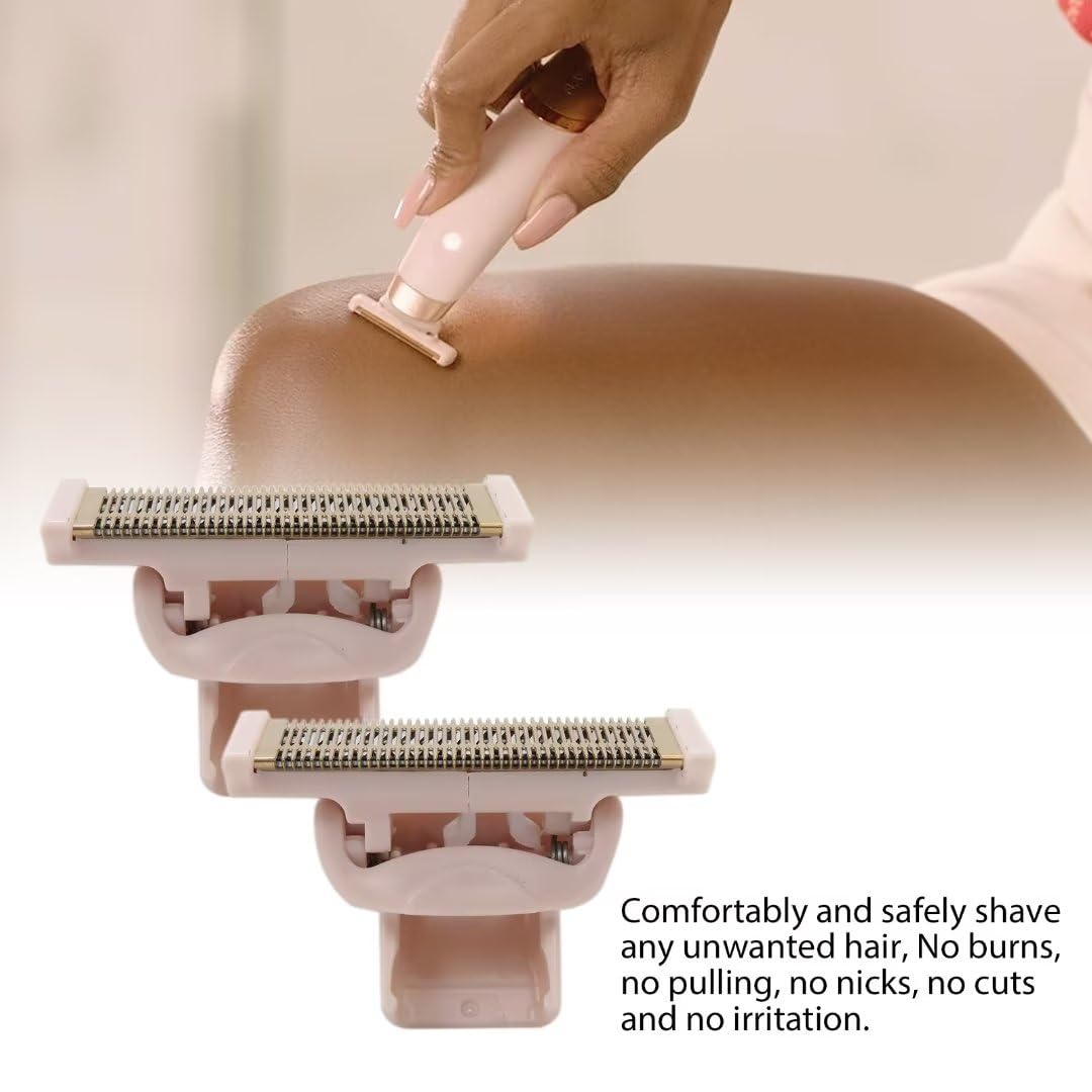 Paquete de 2 cabezales de repuesto para cuchillas de repuesto para cuchillas de repuesto Finish Touch Flawless Nu Razor, oro rosa