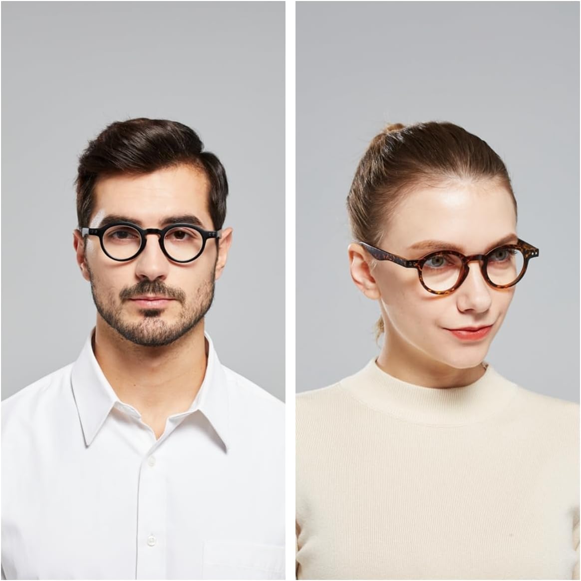 Paquete de 3 lentes de lectura redondos retro para hombres y mujeres, bisagras de resorte, lectores de calidad ligera