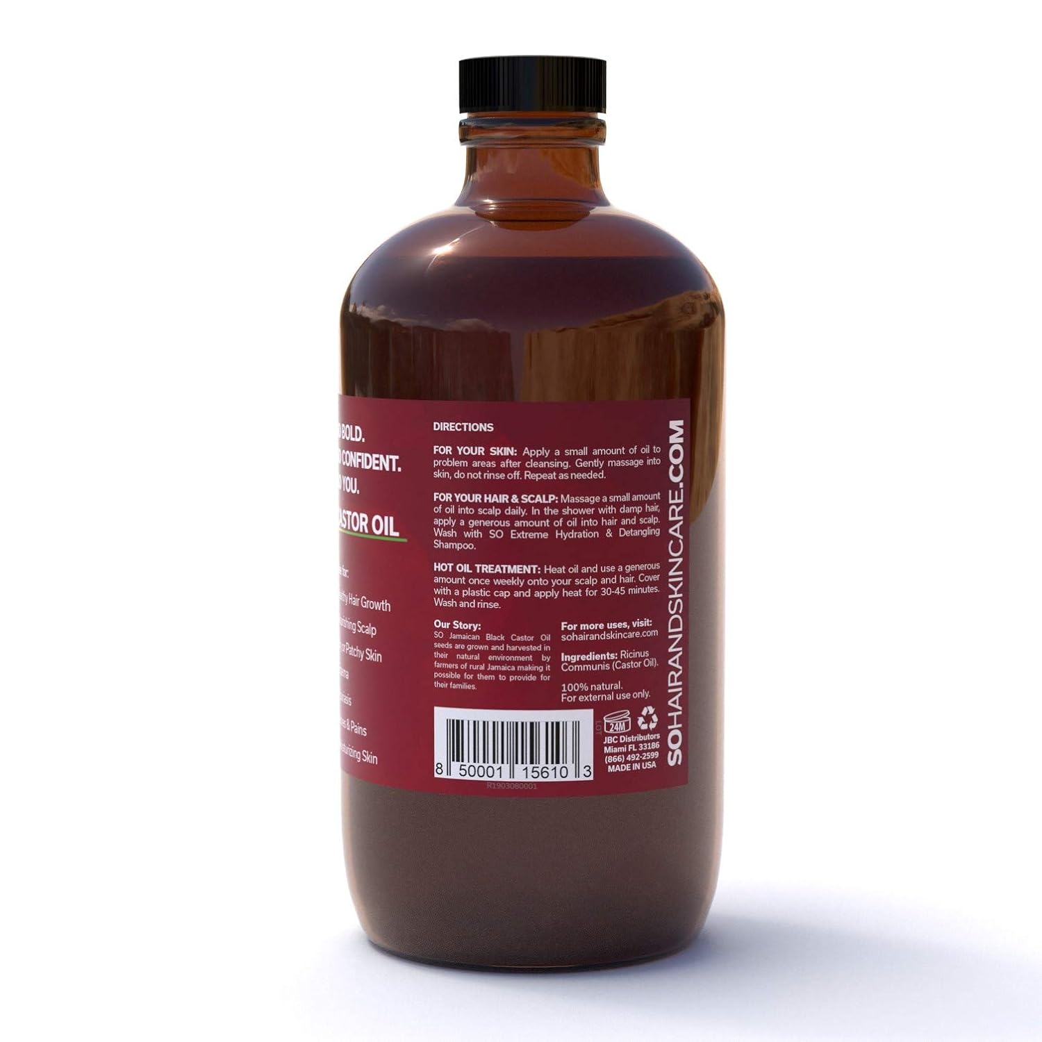 SO Extra Strength – Aceite de ricino negro jamaicano de 8 onzas líquidas (8.0 fl oz)  Acondicionador hidratante natural 100 de fuerza pura para