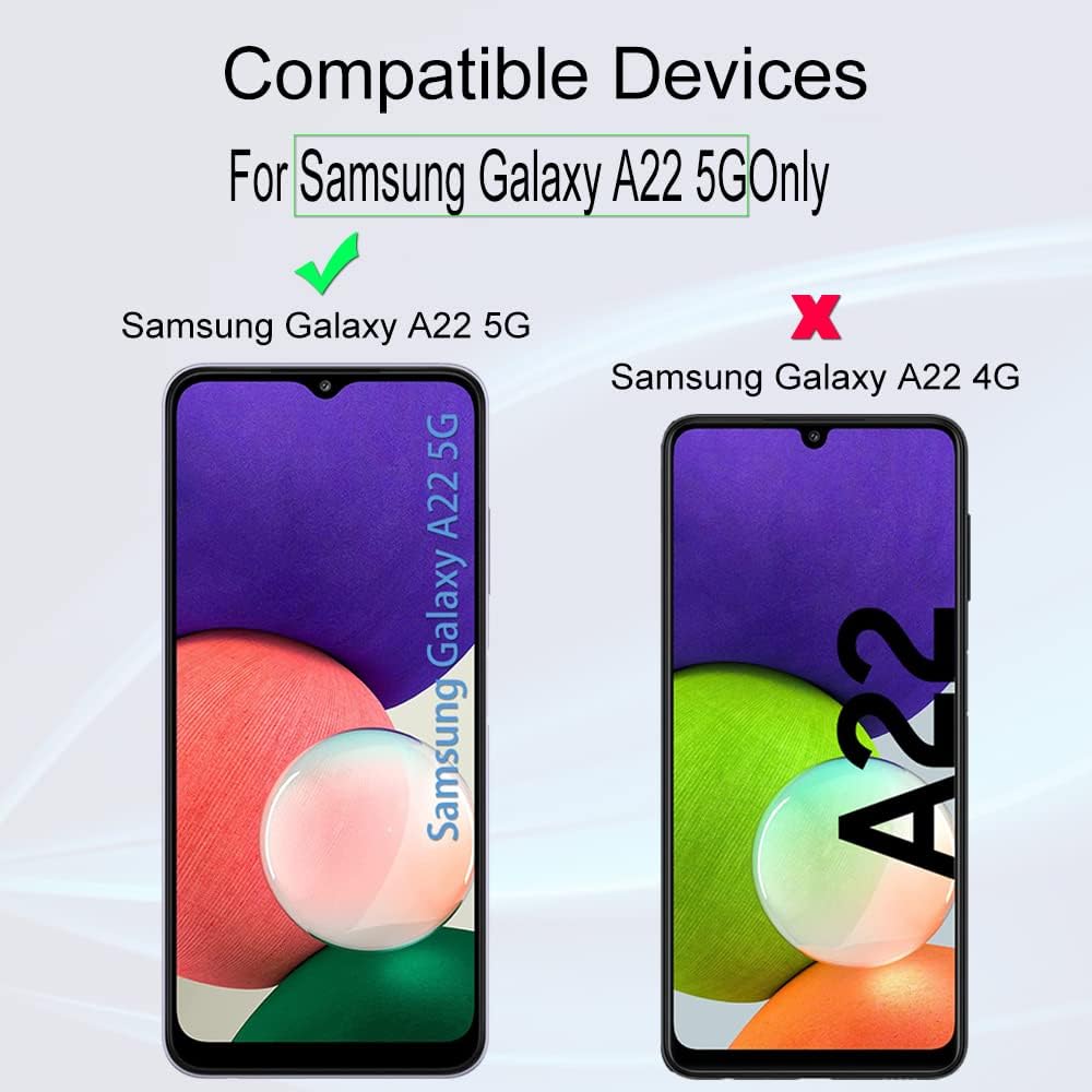 Ibywind Protector de pantalla para SamSung Galaxy A22 5G (6.6 pulgadas), con 2 piezas de vidrio templado, 1 protector de lente de cámara, 1 película
