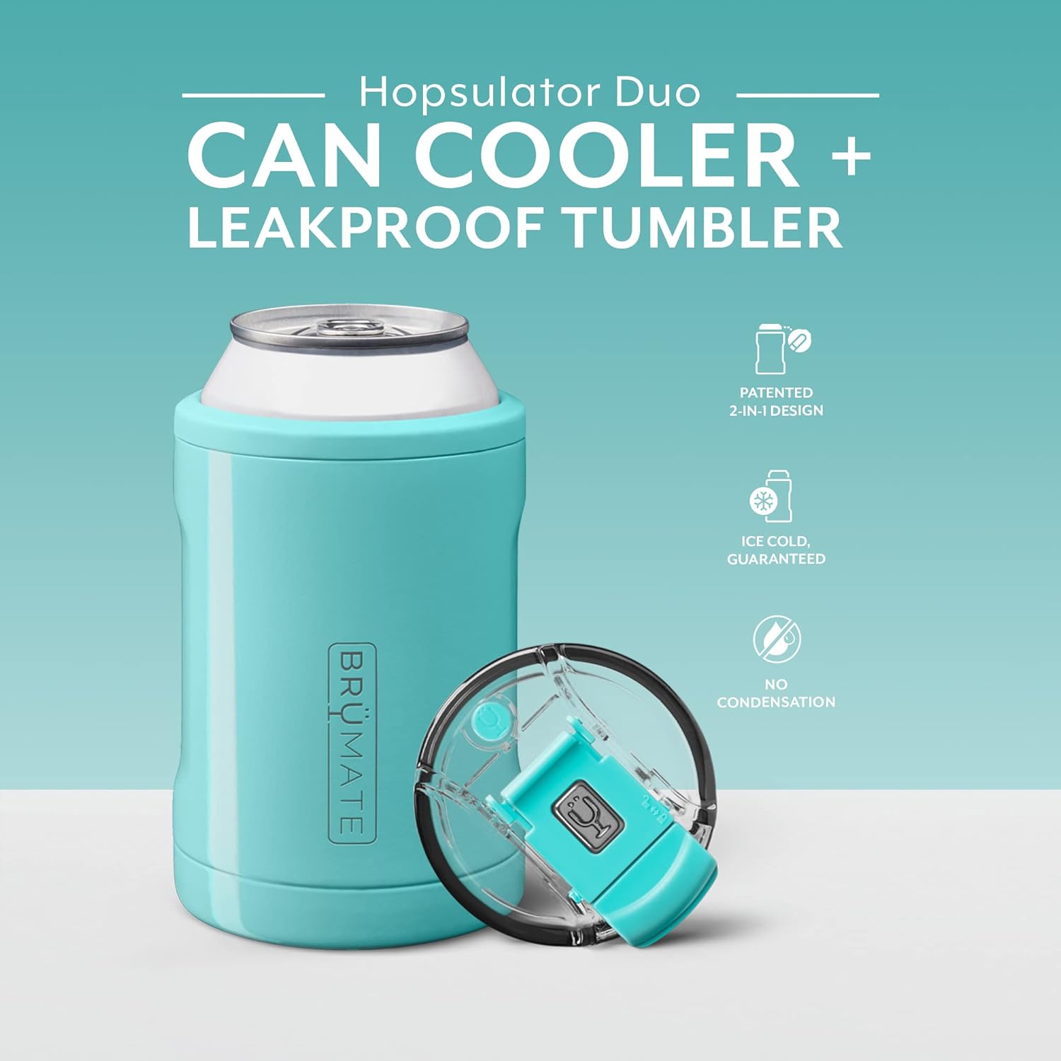 BrüMate Hopsulator Duo – Enfriador de latas 2 en 1 aislado para latas de 12 onzas + vaso 100 % a prueba de fugas con tapa, puede aislarse para