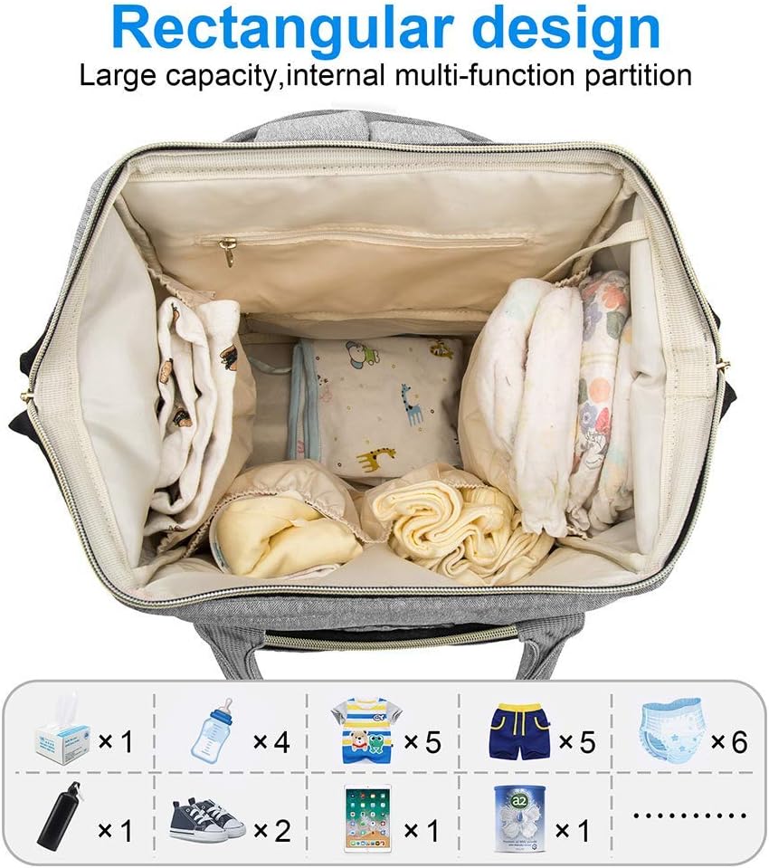 Mochila para pañales, mochila para bebé niña con nombre, Multi2, 10.83″L x 6.69″W x 15″H