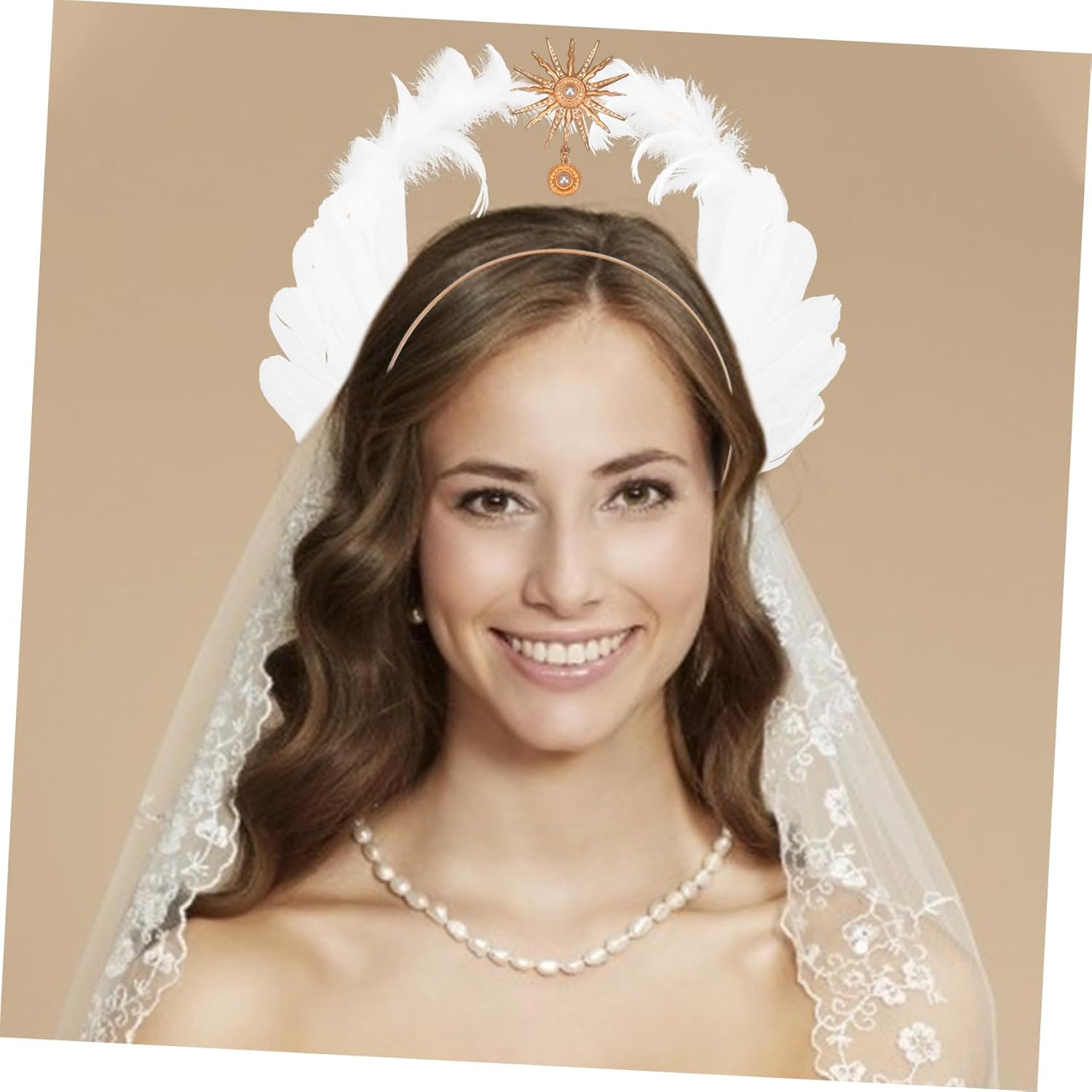 Abaodam Diadema de Nuestra Señora para Halloween, accesorios para el cabello, para niñas, para Halloween, disfraz de ángel, para boda, decoración de