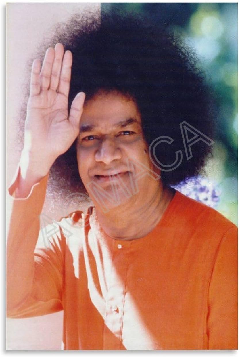 Póster de la educadora india Sathya Sai Baba de la India, pósteres e impresiones artísticas de pared, pintura en lienzo, póster de arte de pared