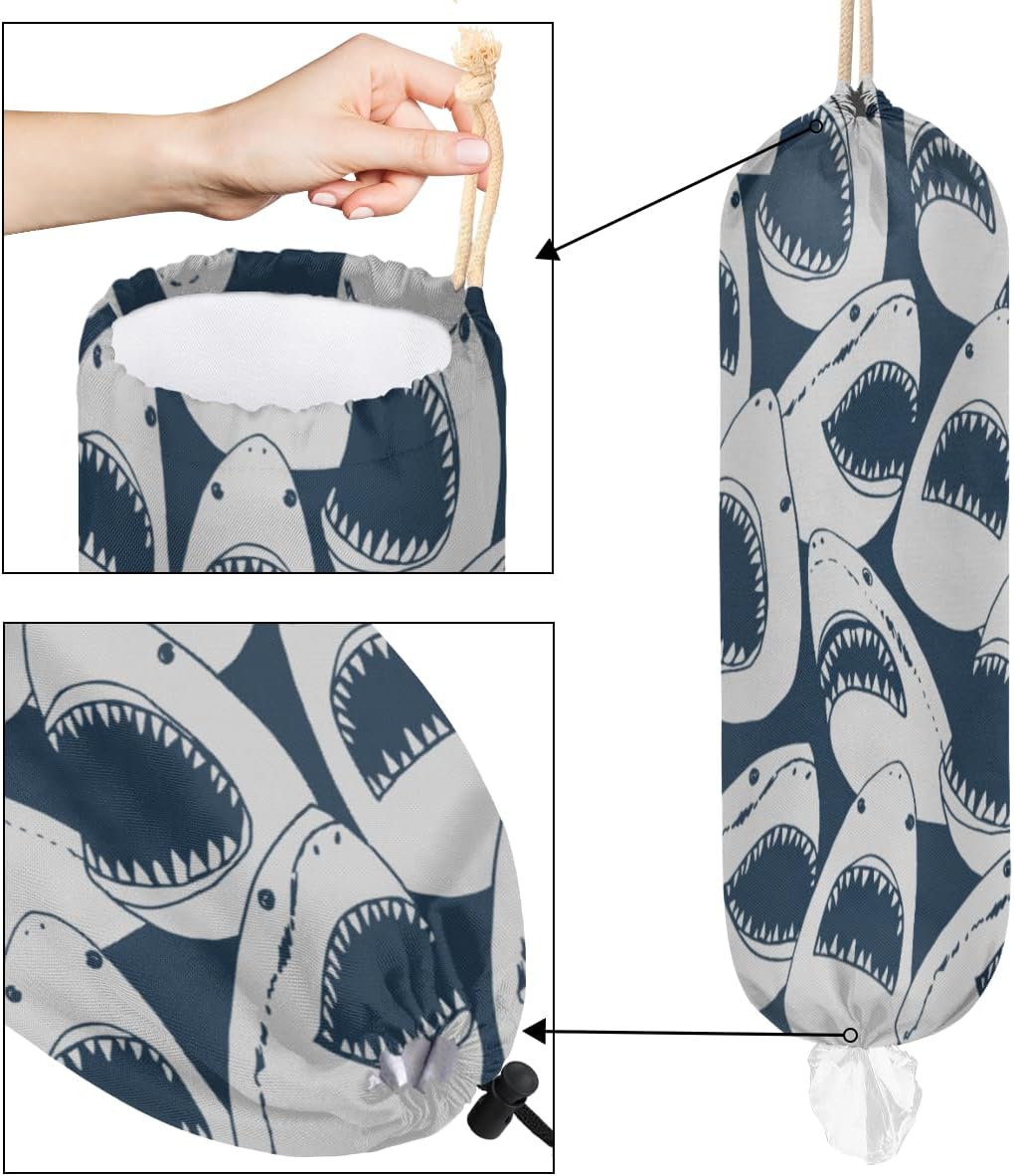 Soporte de bolsa de plástico con boca de tiburón, lavable, grande, soporte para bolsa de comestibles, organizador de bolsas de plástico, organizador