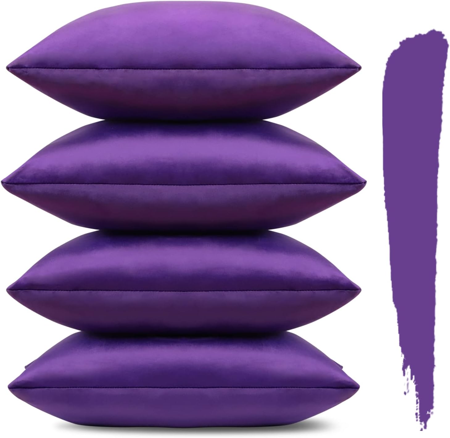 OTOSTAR Juego de 4 fundas de almohada decorativas de terciopelo suave, fundas de cojín de lujo para sofá, automóvil, patio, dormitorio, sala de