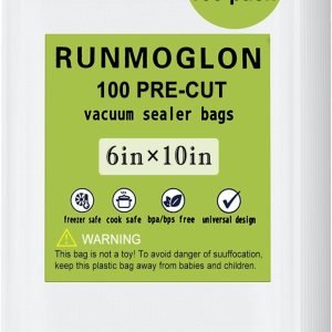 Bolsas selladoras al vacío de 100 pintas de 6 x 10 pulgadas para alimentos, bolsa precortada de grado comercial, resistente, ideal para Bolsas selladoras al vacío de 100 pintas de 6 x 10 pulgadas para alimentos, bolsa precortada de grado comercial, resistente, ideal para